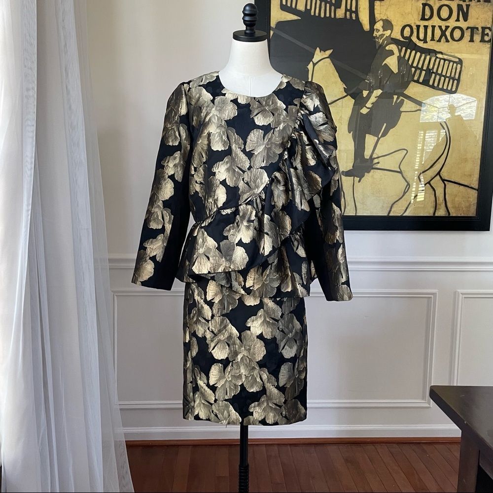 Other Ashro Larhonda Wardrober 3 Pc Peplum Jacket Skirt Pants Gold Size XL / US 12-14 / IT 48-50 - 15 Thumbnail