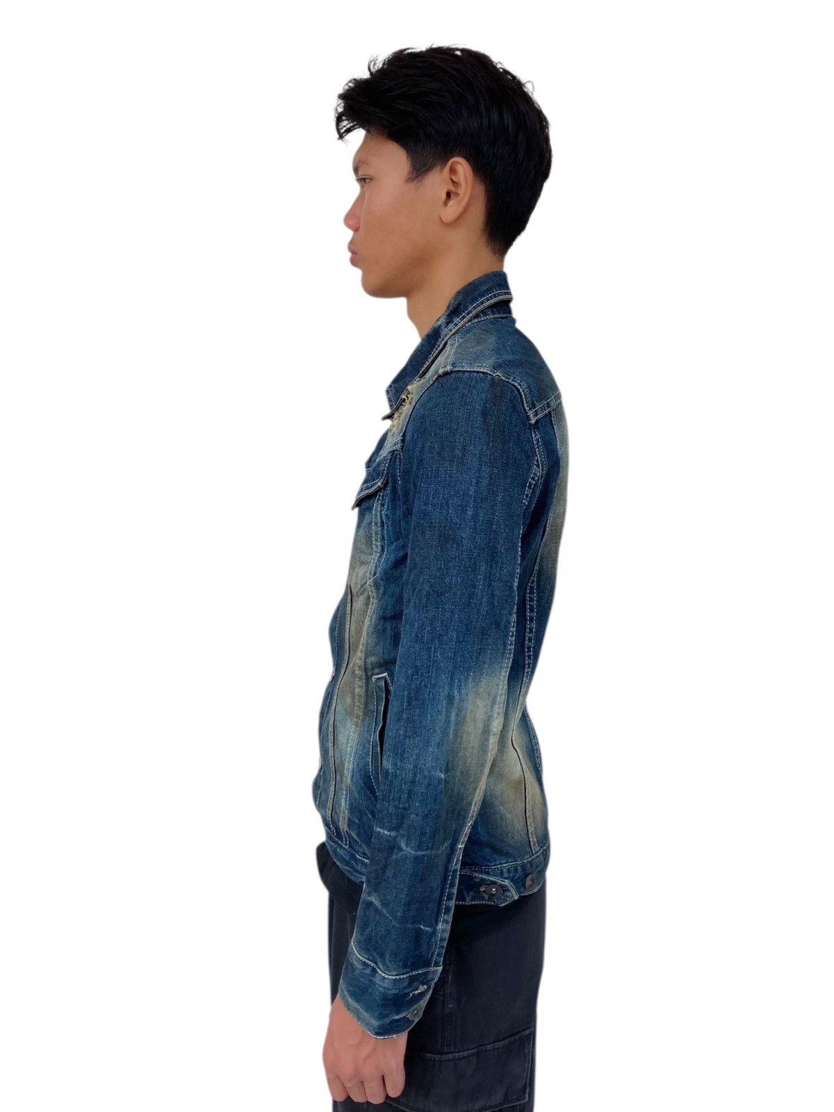 GOSTAR DE FUGA 2000s Fuga - Mud Wash Distressed Denim Jacket Size US S / EU 44-46 / 1 - 2 Thumbnail