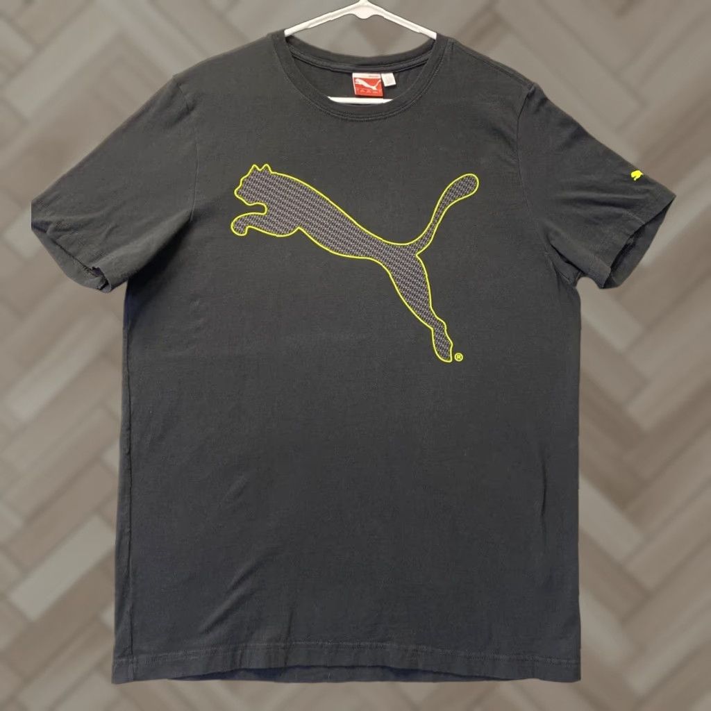 Puma PUMA Shirt Men L Regular Short Sleeve Crew Neck Cotton Athletic Casual Black 101-33 Mens Size US L / EU 52-54 / 3 - 1 Thumbnail