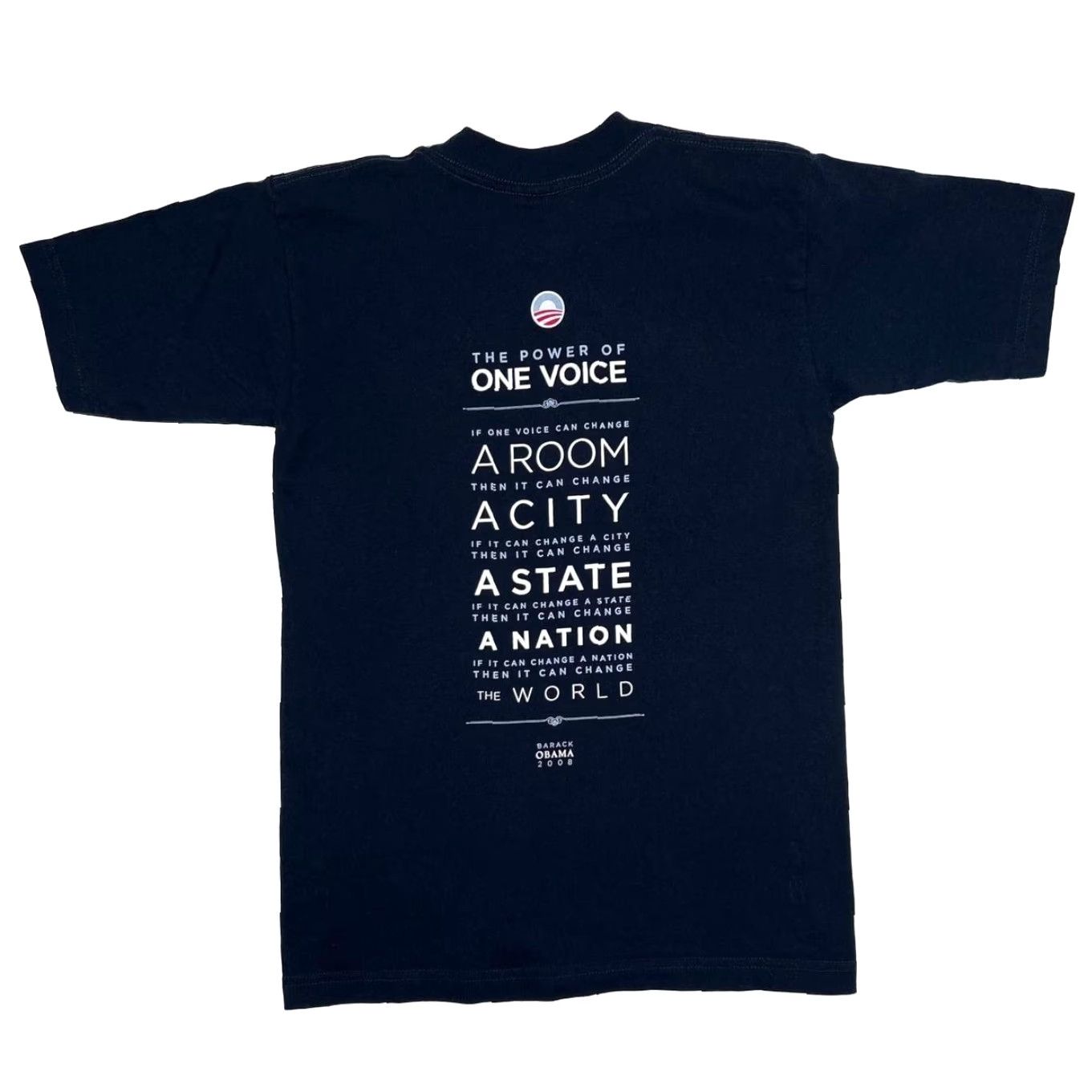 Changes Bayside Obama (2008) “One Voice Can Change The World” Political T-Shirt Small Navy Blue Men XS/S? Size US S / EU 44-46 / 1 - 2 Thumbnail