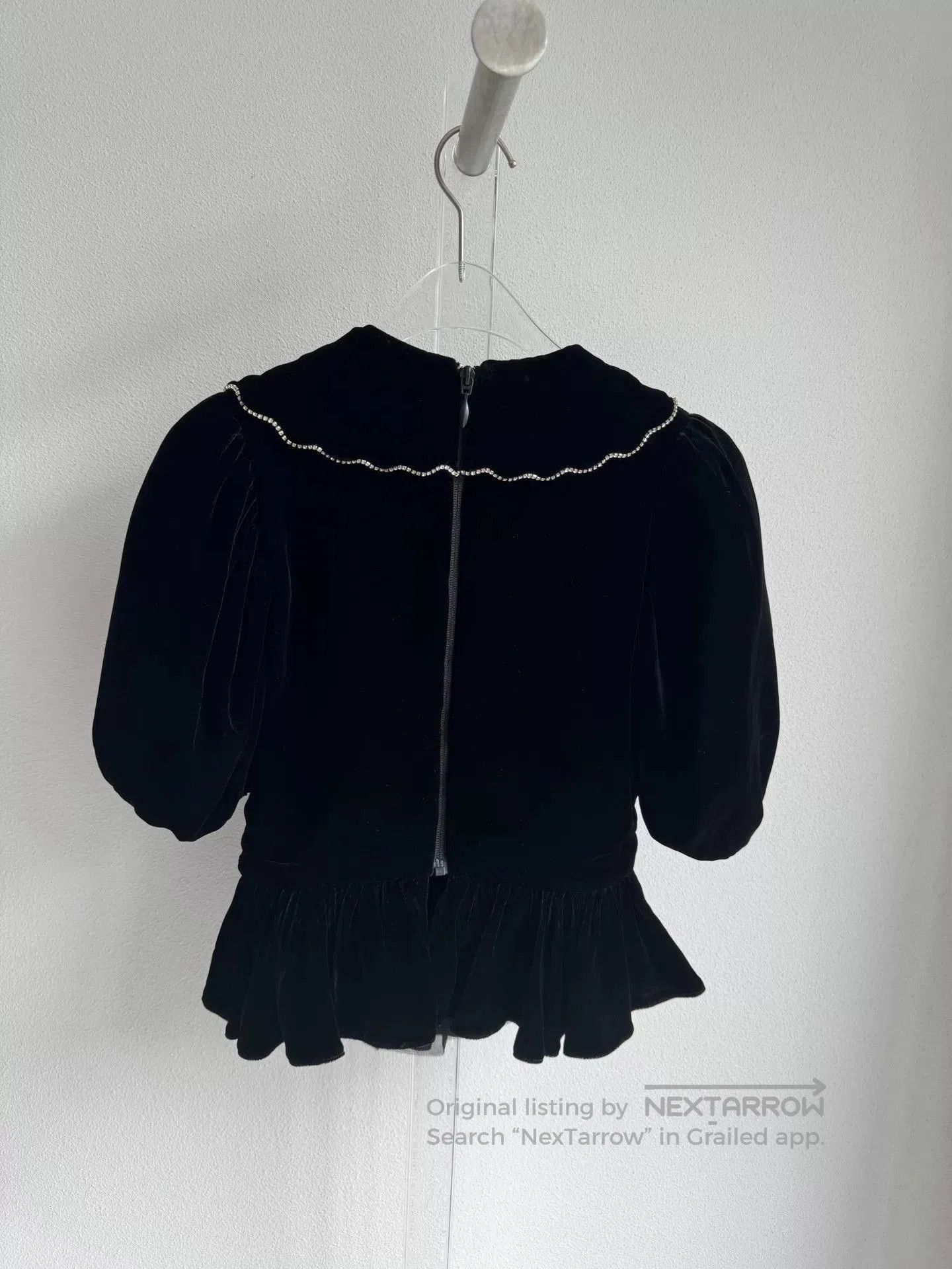 ANAIS JOURDEN Anouki Black Velvet Top. Size XS / US 0-2 / IT 36-38 - 2 Thumbnail