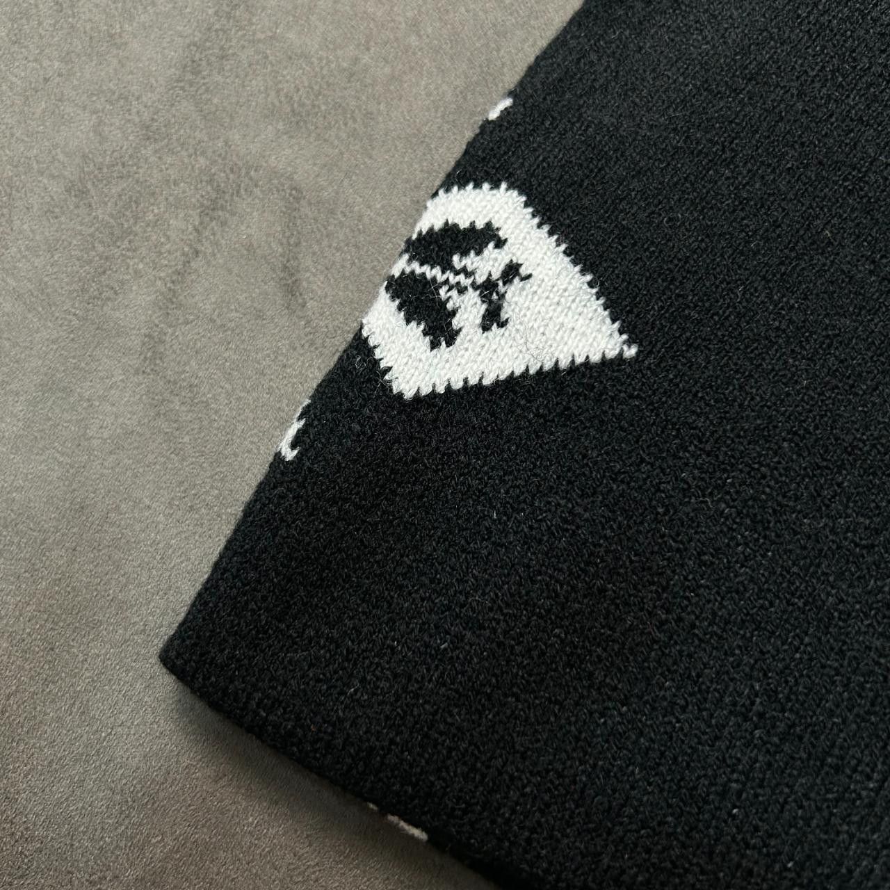 Japanese Brand Double Crosses Graphic No Cuff Knit Cap Beanie Black Hat OS Size ONE SIZE - 6 Thumbnail