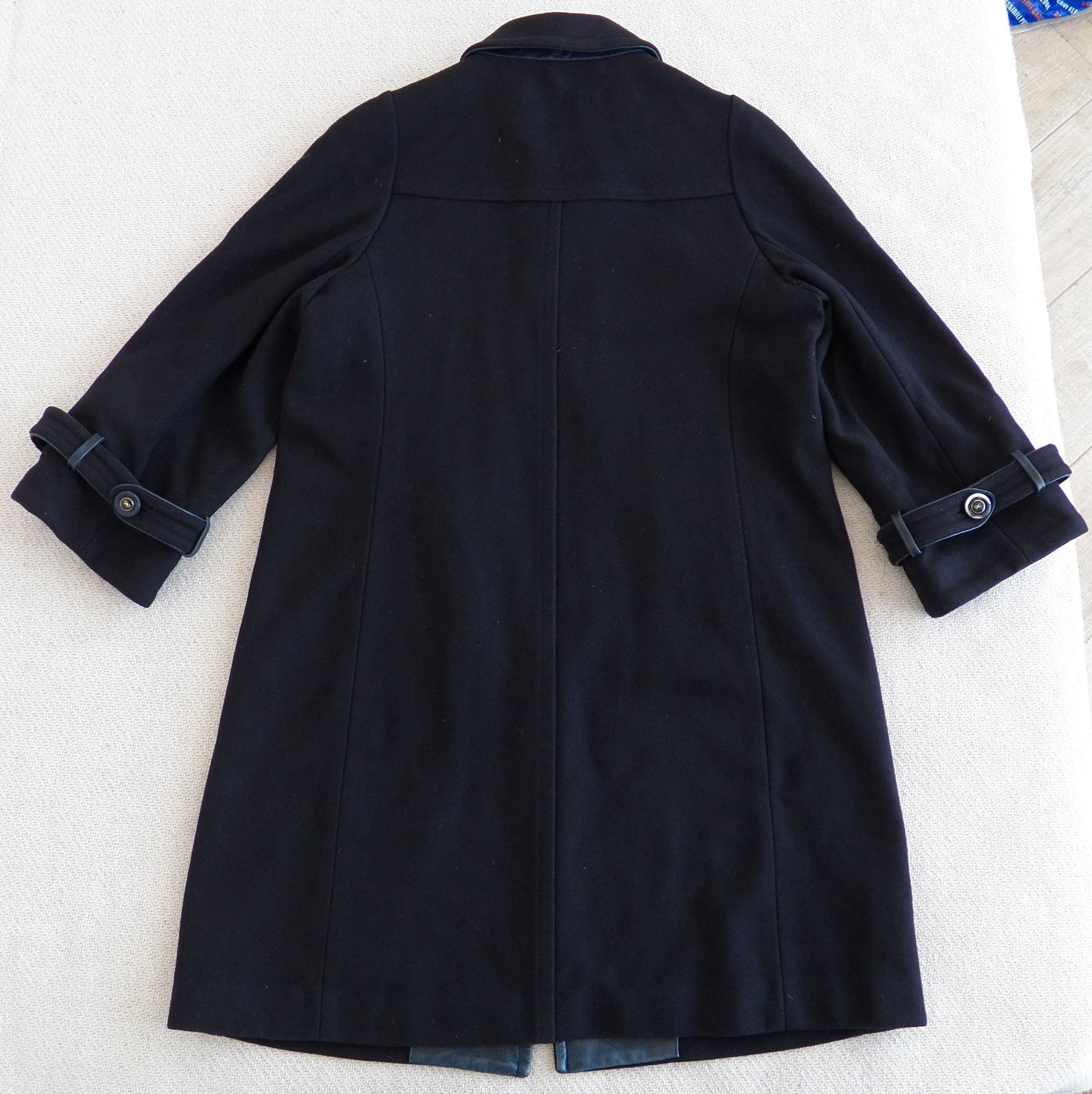 Anya Hindmarch Anya Hindmarch Designer Coat Overcoat Wool Leather Trim Size M / US 6-8 / IT 42-44 - 10 Thumbnail