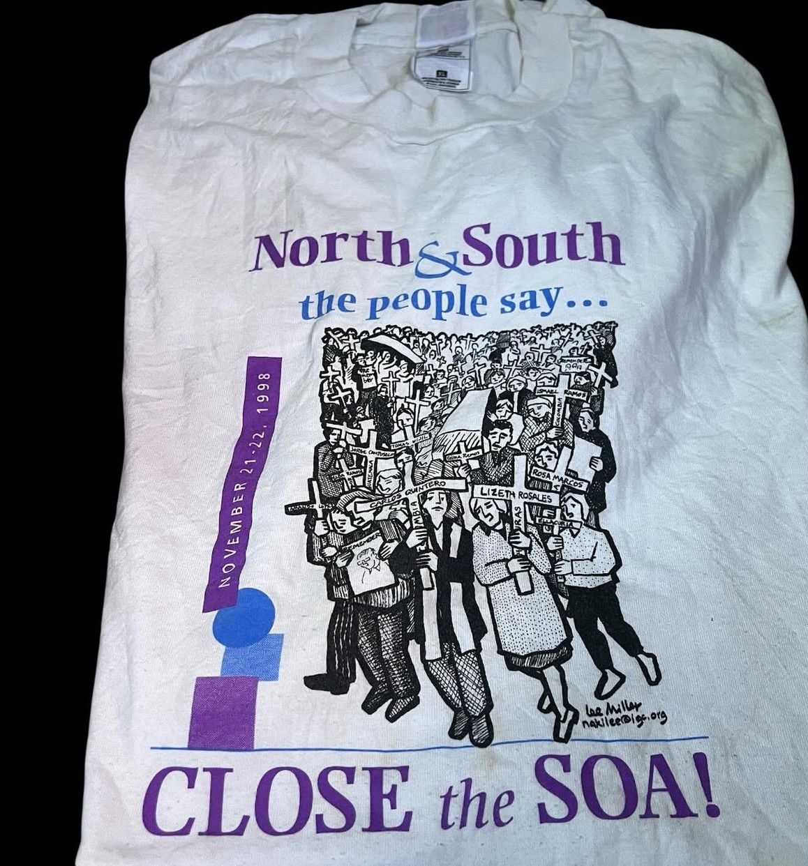Other Rare Vintage 90s Close the SOA! Tee XL Justice Activist Size US XL / EU 56 / 4 - 2 Thumbnail