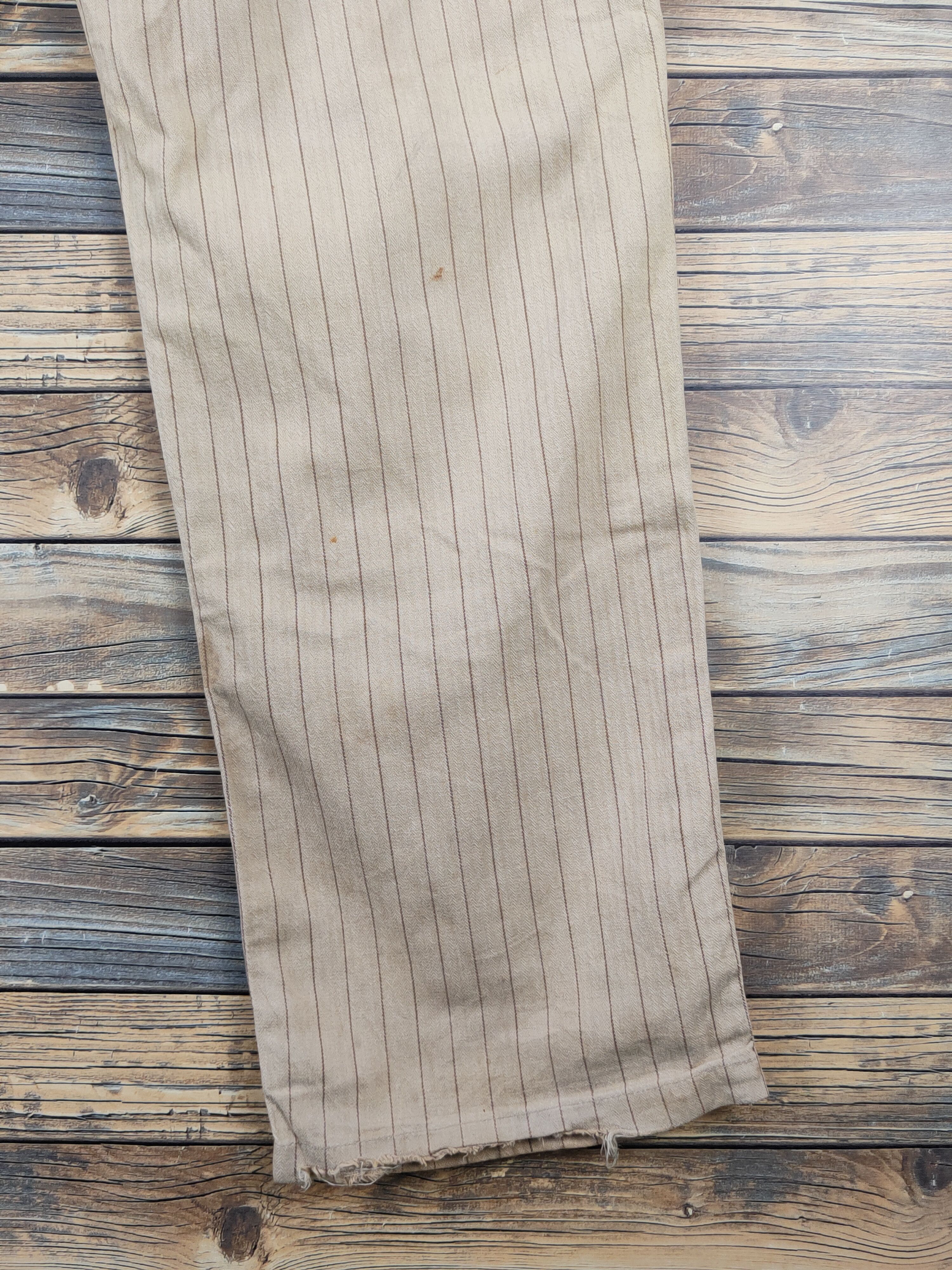 Japanese Brand × Vintage Thunder Storm Light Brown stripe vintage Casual Pants #W1419 Size US 37 - 12 Thumbnail