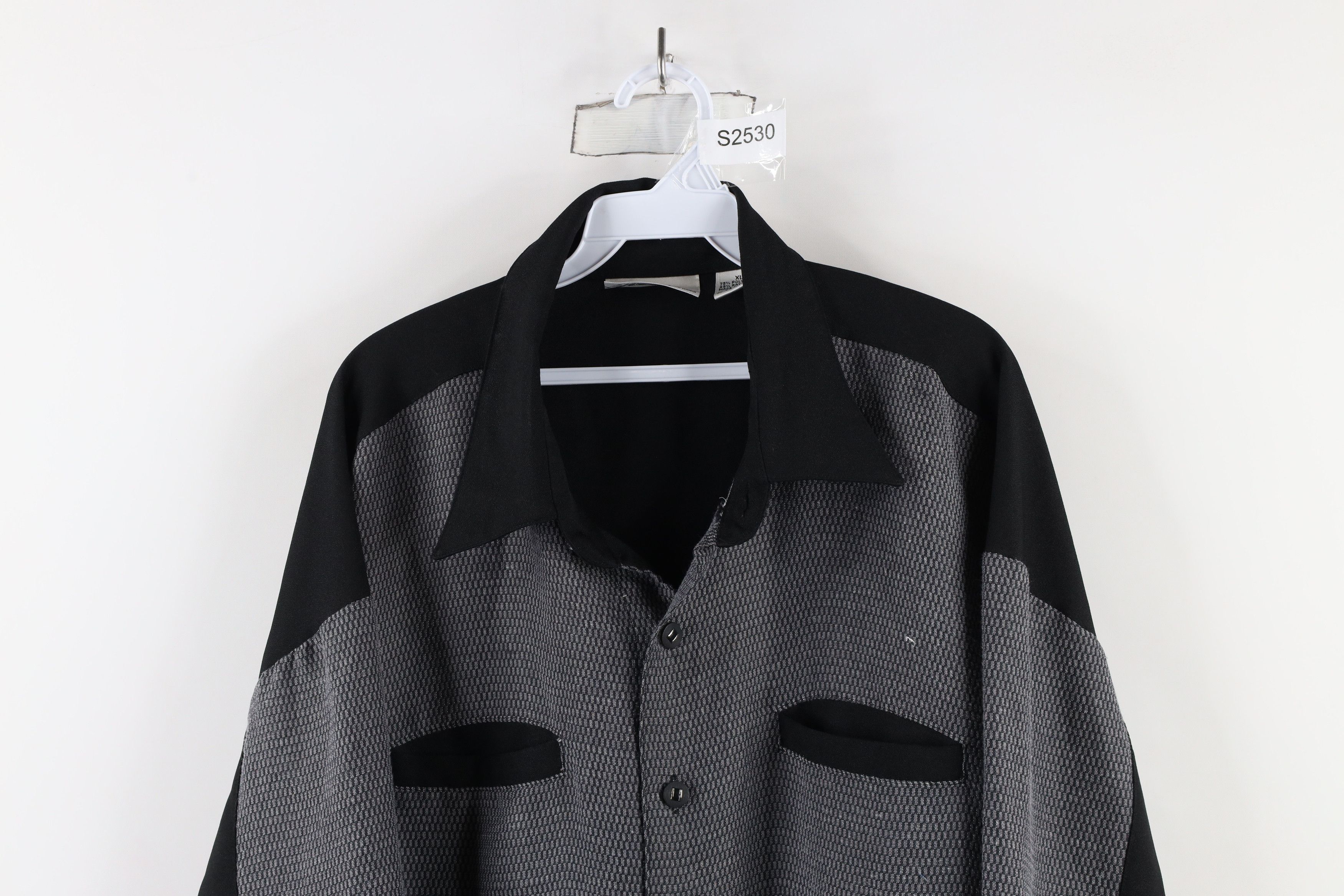 Vintage Vintage 90s Rockabilly Block Knit Collared Button Shirt Size US XL / EU 56 / 4 - 2 Thumbnail