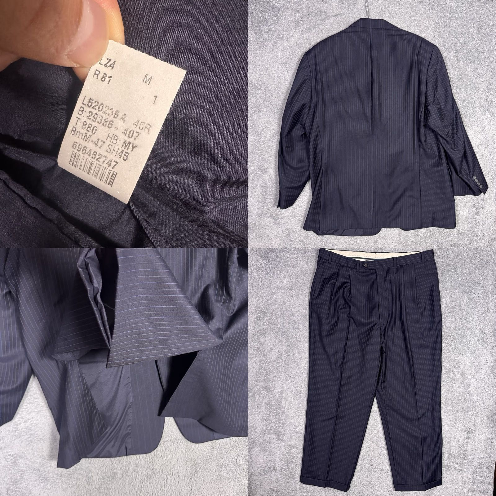 Ralph Lauren Ralph Lauren Mens Pinstripe Suit 46R 38x29 Set - Business Formal - 2 Piece Size 46R - 9 Thumbnail