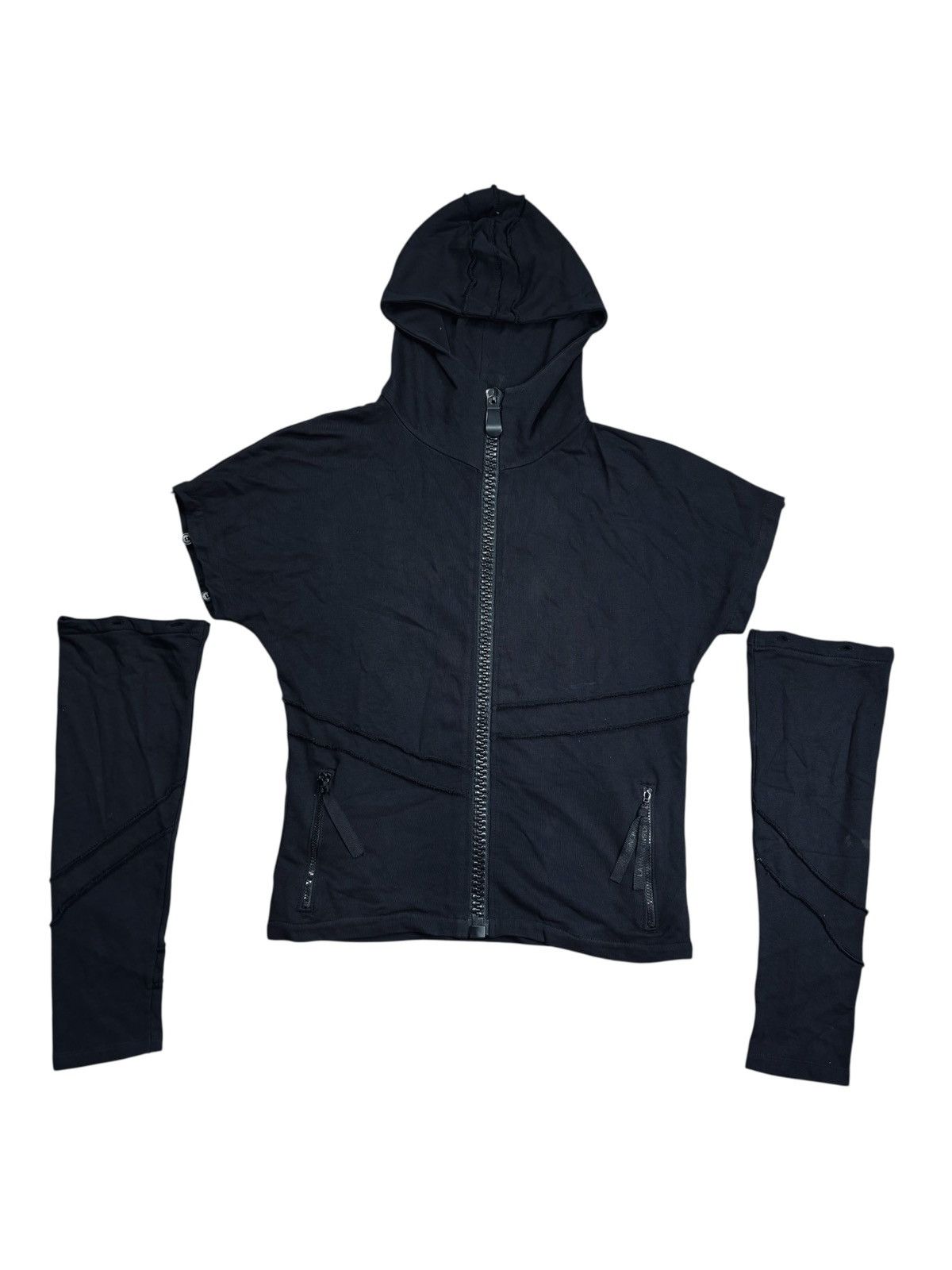 トップス 00s Asymmetric zip Hoodie Ekam RickOwens Ekam Rick Owens Black Asymmetrical 2 Zip Hoodie Style | Grailed