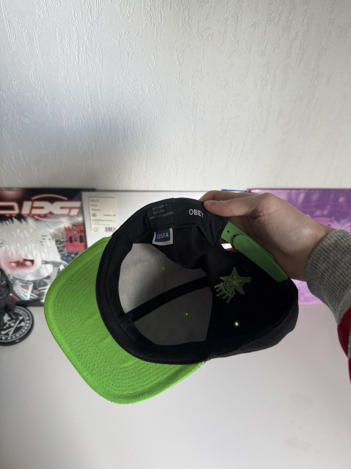 Obey Obey Neon Green Logo Snapback Cap Y2K Rap style Size ONE SIZE - 7 Thumbnail
