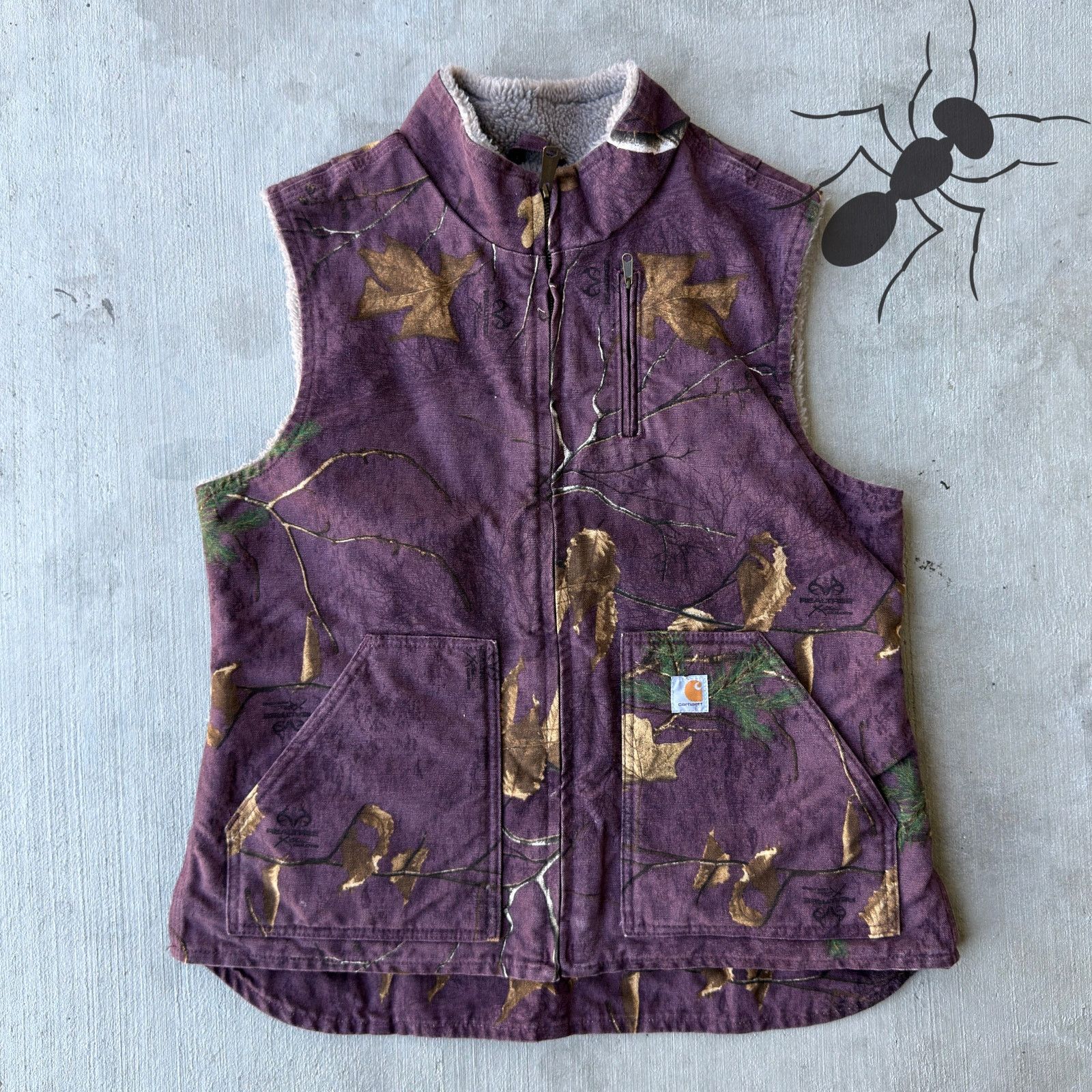 Carhartt × Vintage Vintage Y2K Carhartt WOMENS purple realtree work wear vest Size US L / EU 52-54 / 3 - 1 Thumbnail