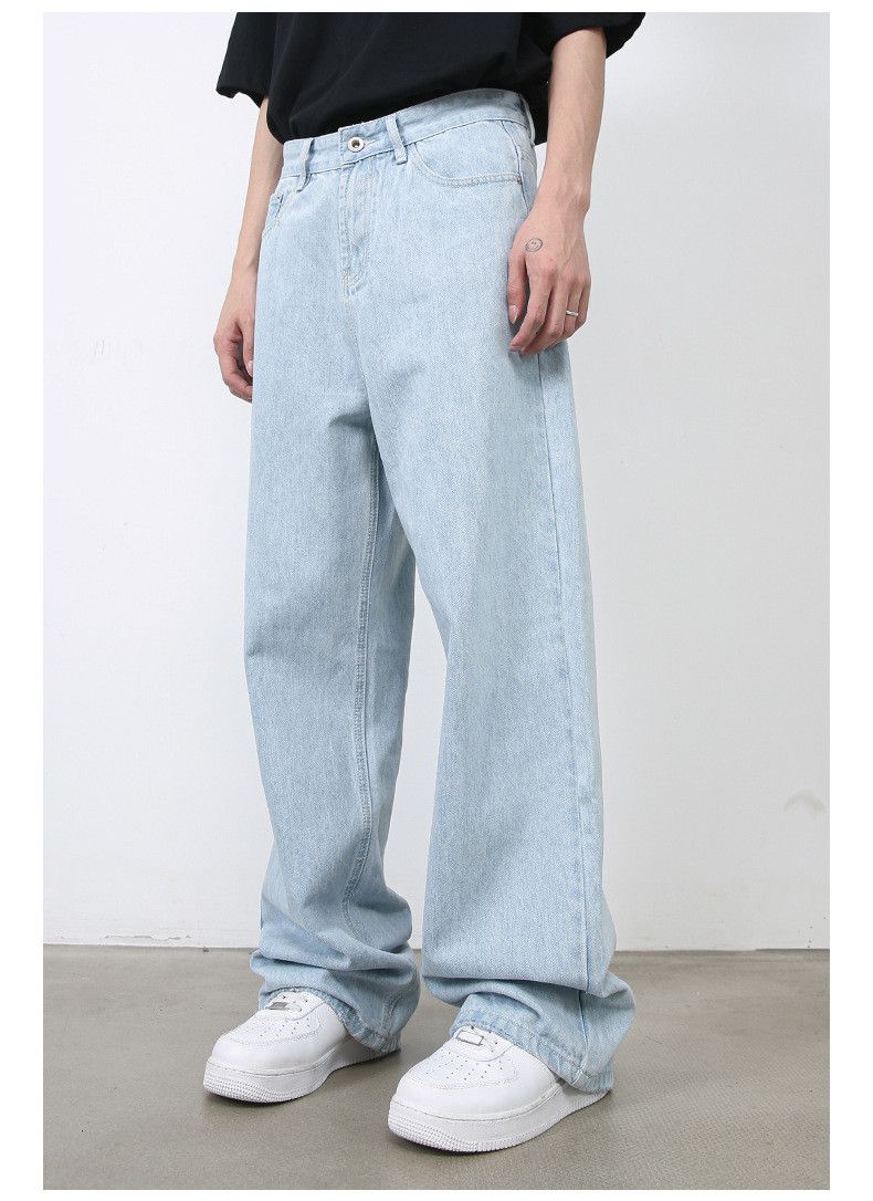 Japanese Brand × Jean Retro light blue straight men's loose washed all-match jeans Size US 34 / EU 50 - 2 Thumbnail