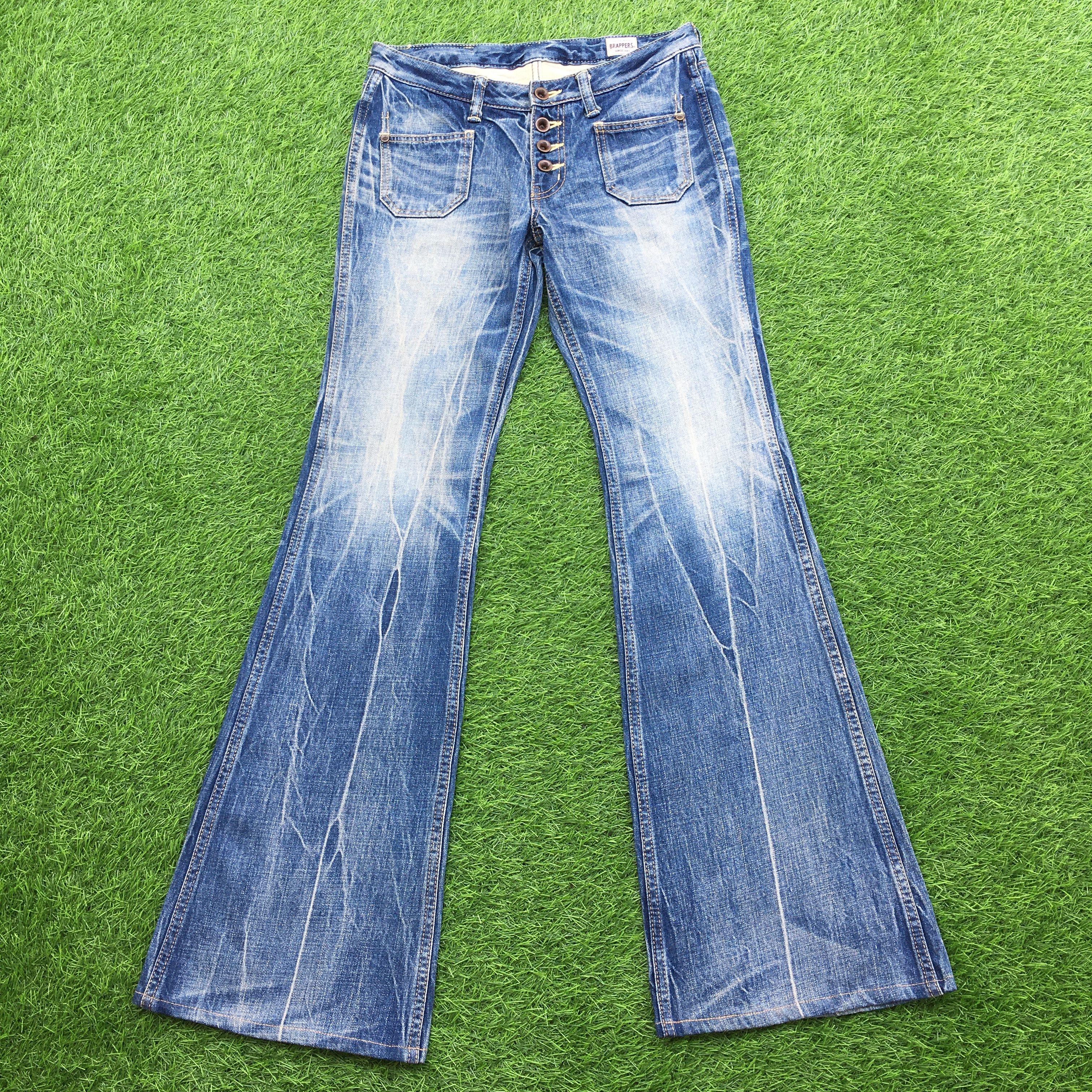 Japanese Brand Low Rise Distressed Bootcut Jeans #D1356 Size US 28 / EU 44 - 1 Thumbnail