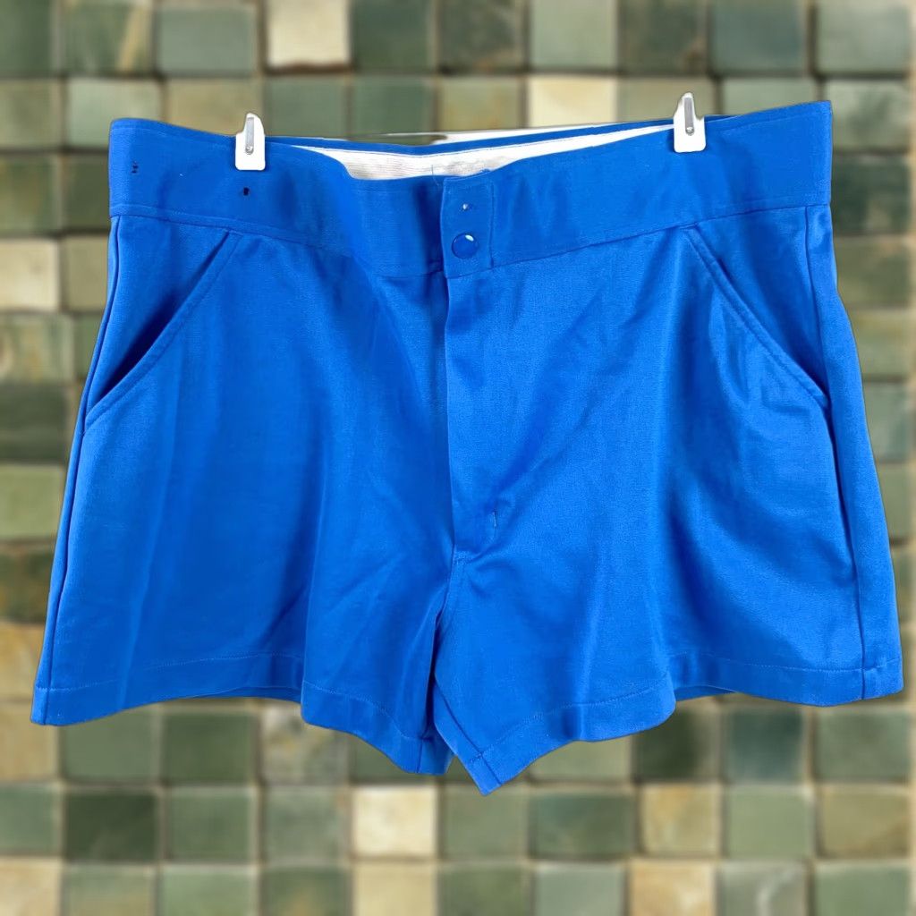 Vintage VINTAGE Youngbloods Blue Polyester Coaches Shorts Mens 40 Modern Chino Flat Front Athletic Shorts Mens Blue 40 Size US 40 / EU 56 - 1 Thumbnail