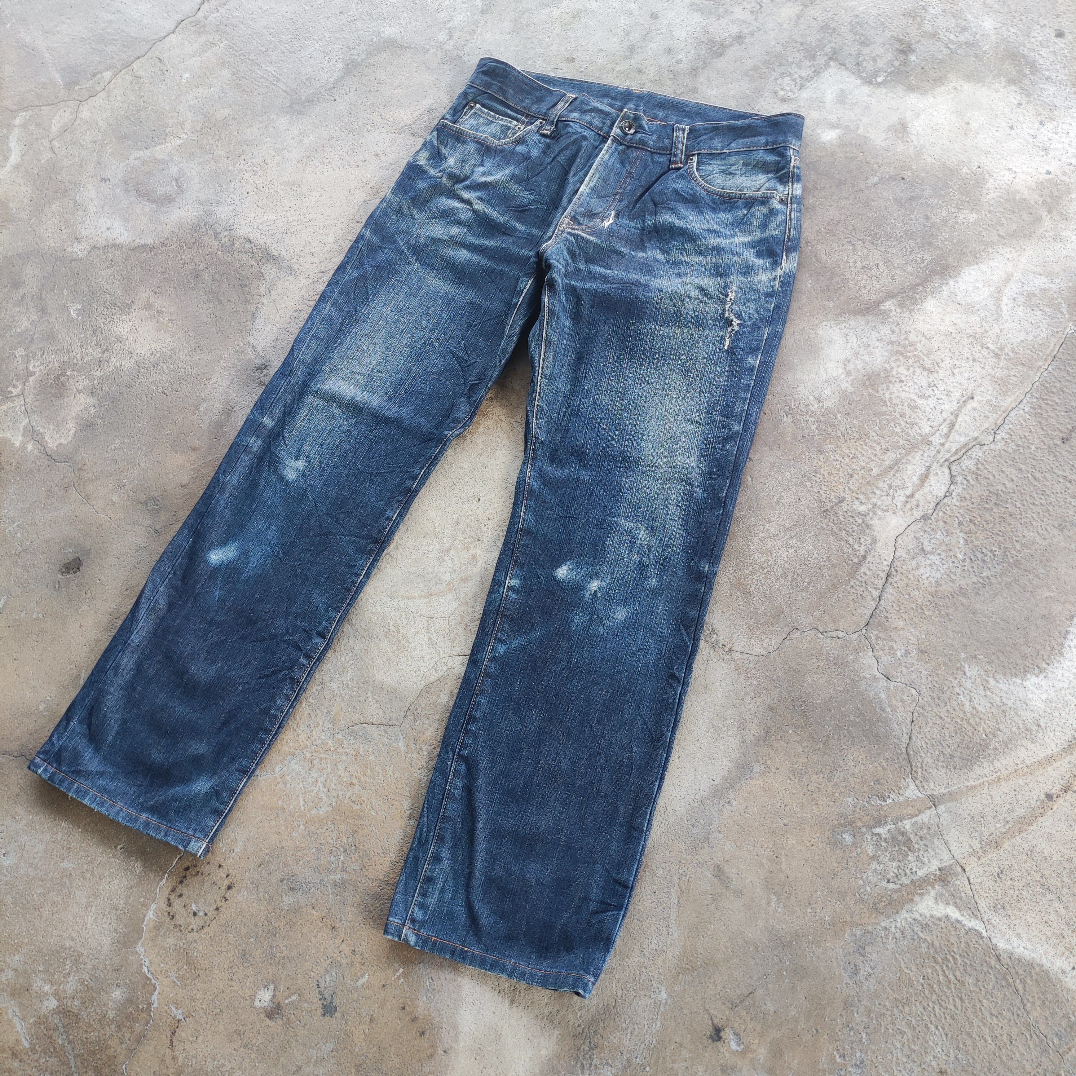 Japanese Brand Vintage Japanese Brand Straight Jeans Ripped Pants Size US 34 / EU 50 - 2 Thumbnail