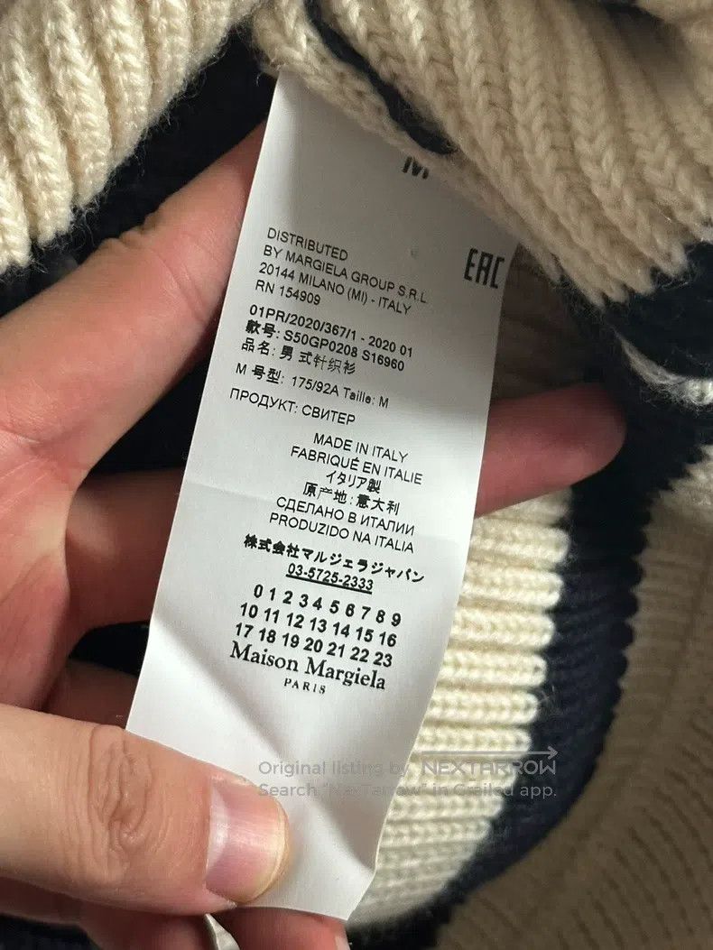 Maison Margiela Maison Margiela Black and white zippered knitted sweater Size US M / EU 48-50 / 2 - 4 Thumbnail