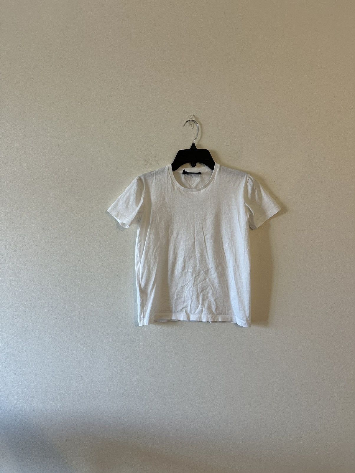 Prada Prada 2021SS White Back Triangle Logo Short Sleeve Tee Size XS / US 0-2 / IT 36-38 - 2 Thumbnail