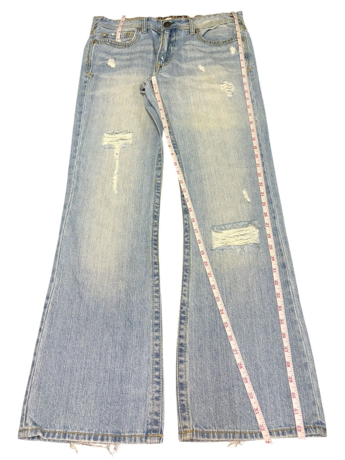 Edwin Vintage Japanese Brand Faded Wash Distress Flare Jeans Size US 34 / EU 50 - 7 Thumbnail