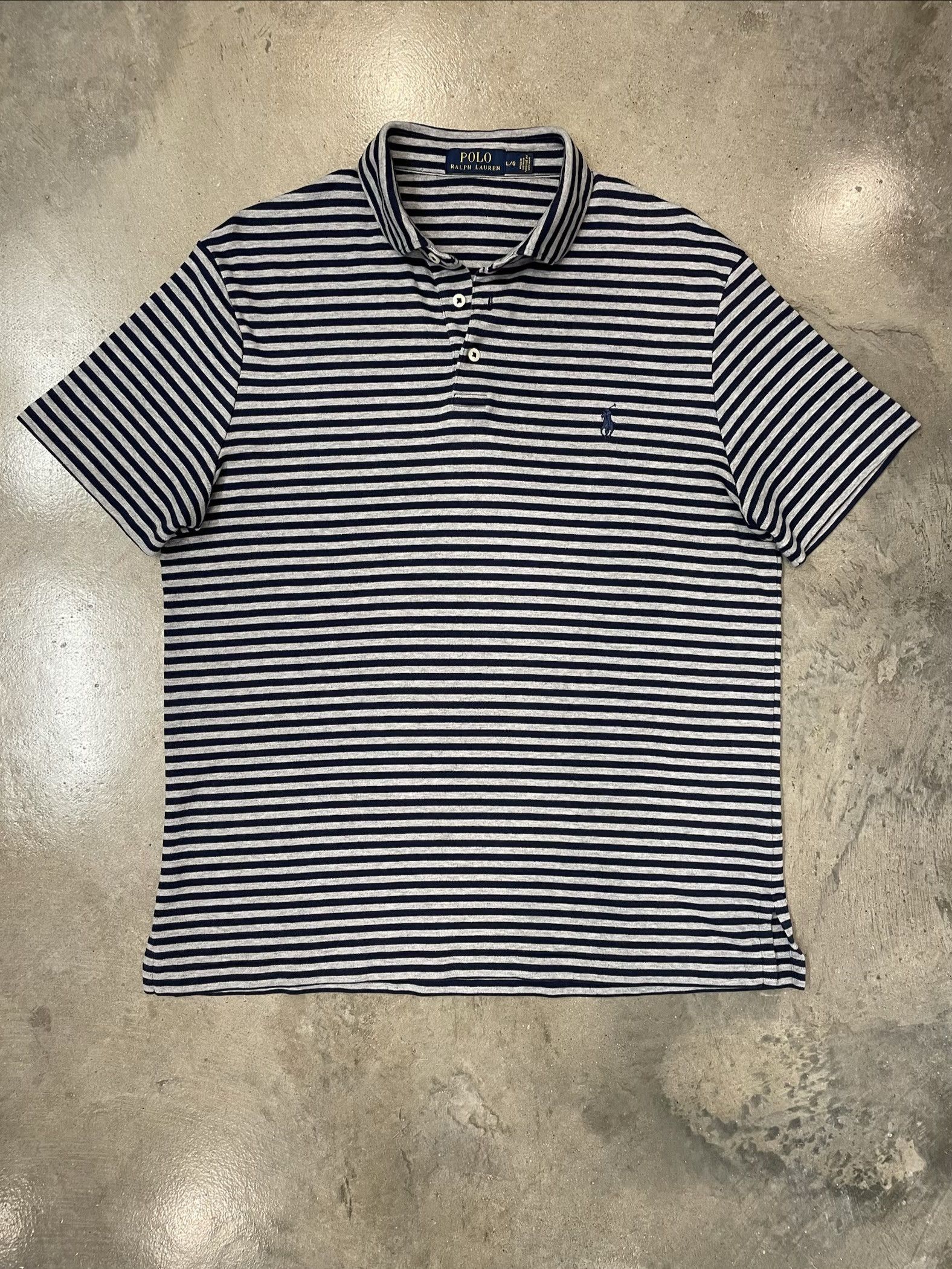 Polo Ralph Lauren Polo Ralph Lauren Blue Striped Polo Shirt Mens Large Size US L / EU 52-54 / 3 - 1 Thumbnail