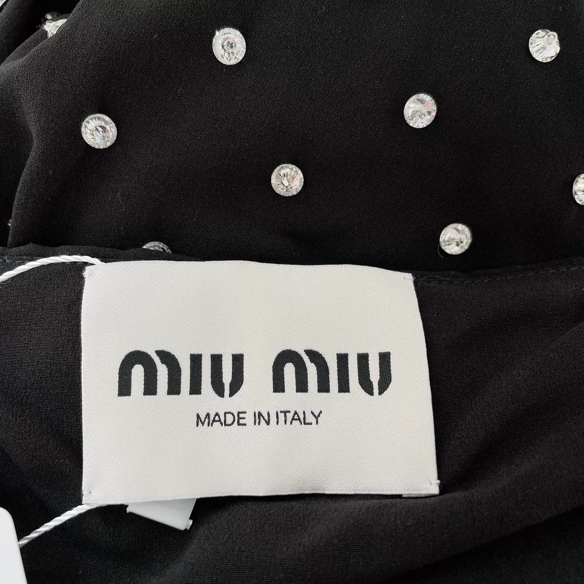 Miu Miu MIU MIU Black Crystal Cami Dress 44 Size M / US 6-8 / IT 42-44 - 6 Thumbnail