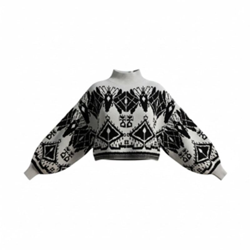Other Caballero Cropped Maeva Ikat Tapestry Sweater -- Size XS Size XS / US 0-2 / IT 36-38 - 4 Thumbnail