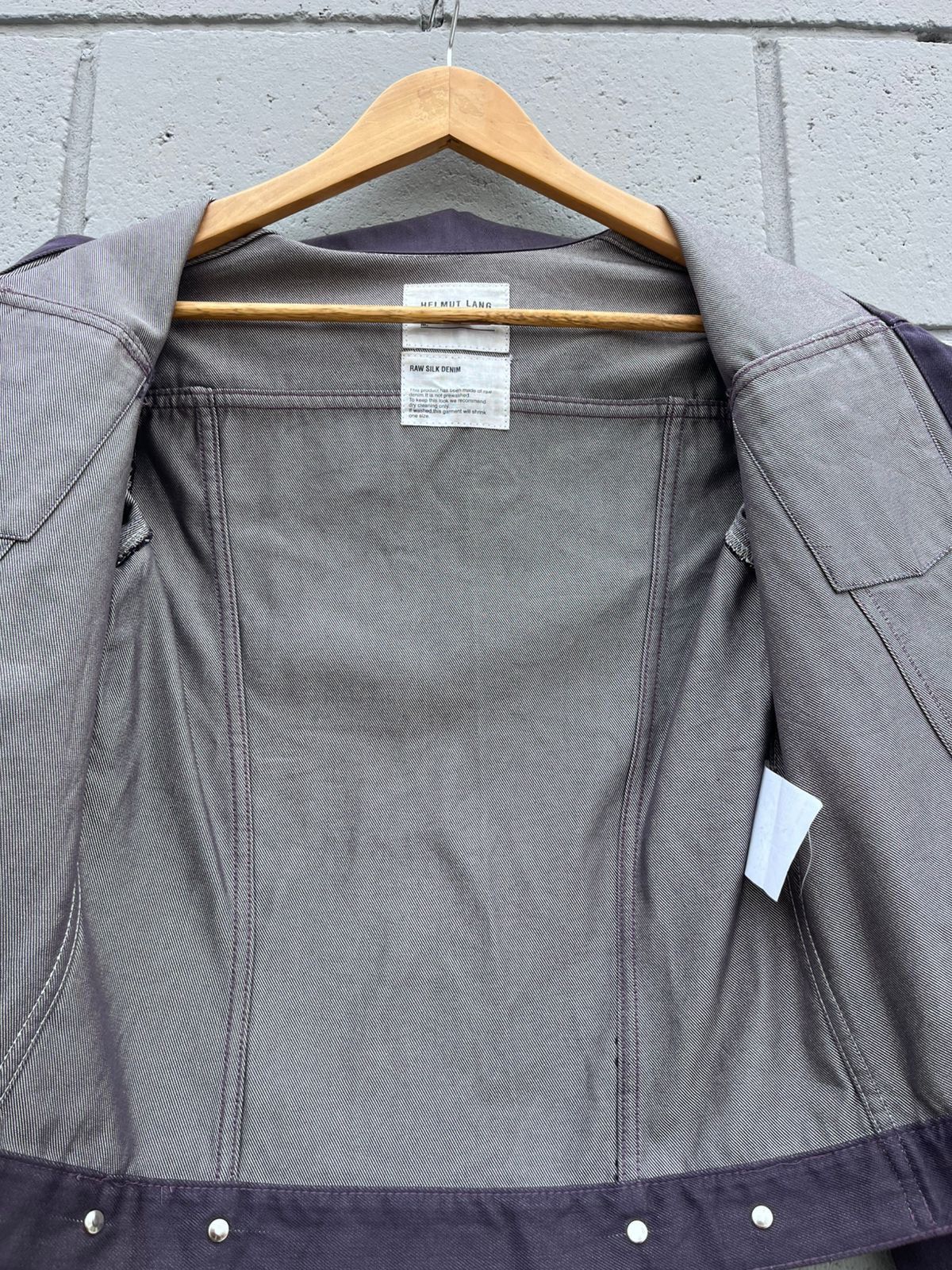 Helmut Lang Helmut Lang Seda Jacket A/W2001 Raw Slik Denim Color Purple Size US XXS / EU 40 - 7 Thumbnail