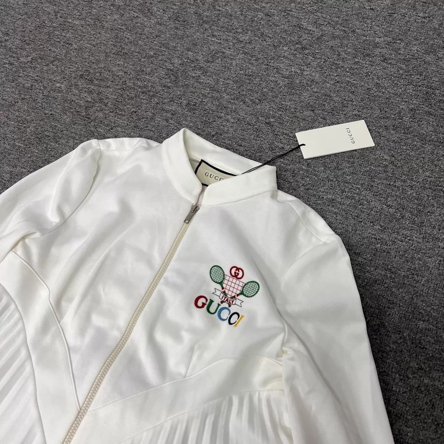 Gucci Gucci Racket Embroidered White A-Line Dress L Size L / US 10 / IT 46 - 3 Thumbnail