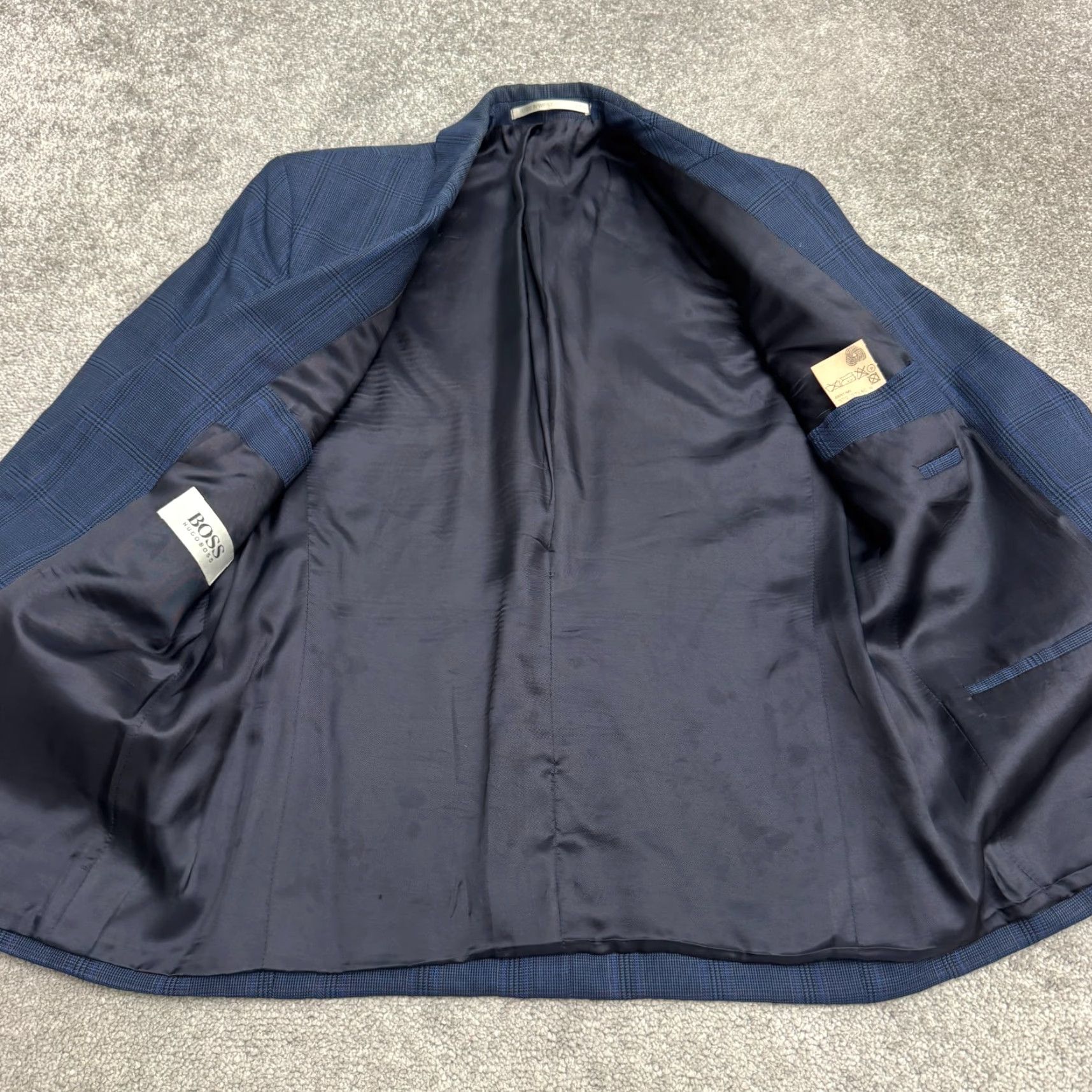 Hugo Boss VINTAGE 80s Hugo Boss Corleone Wool Blazer Mens 38S Blue Plaid Size 38R - 3 Thumbnail