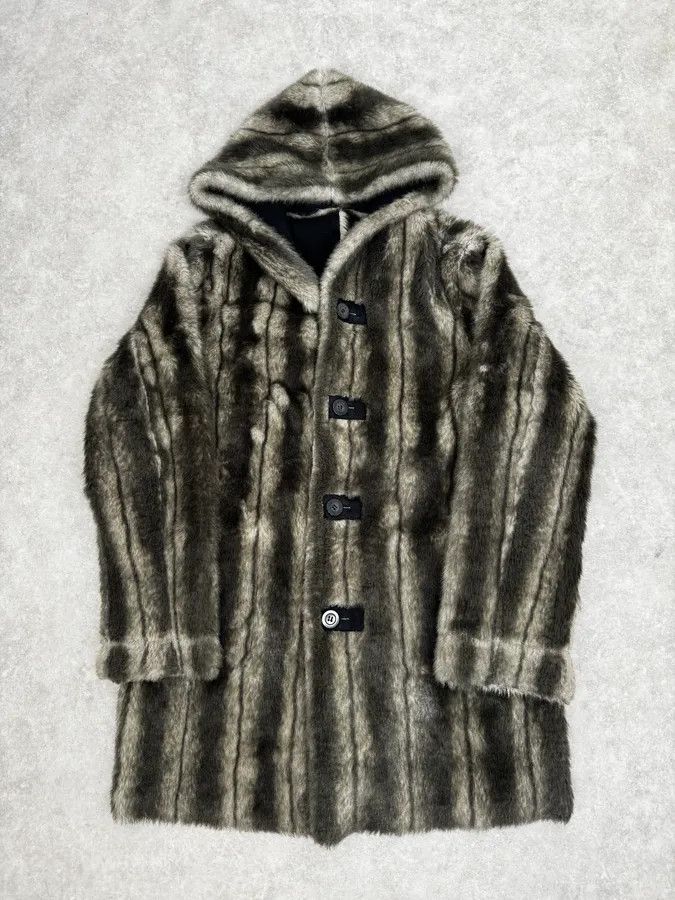 Balmain 2000s Balmain Reversible Faux Fur Brown Suede Beige Hooded Jacket Size US M / EU 48-50 / 2 - 1 Thumbnail