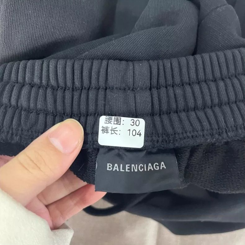 Balenciaga Balenciaga Black Embroidered Logo Sweatpants-2505 Size US 30 / EU 46 - 2 Thumbnail