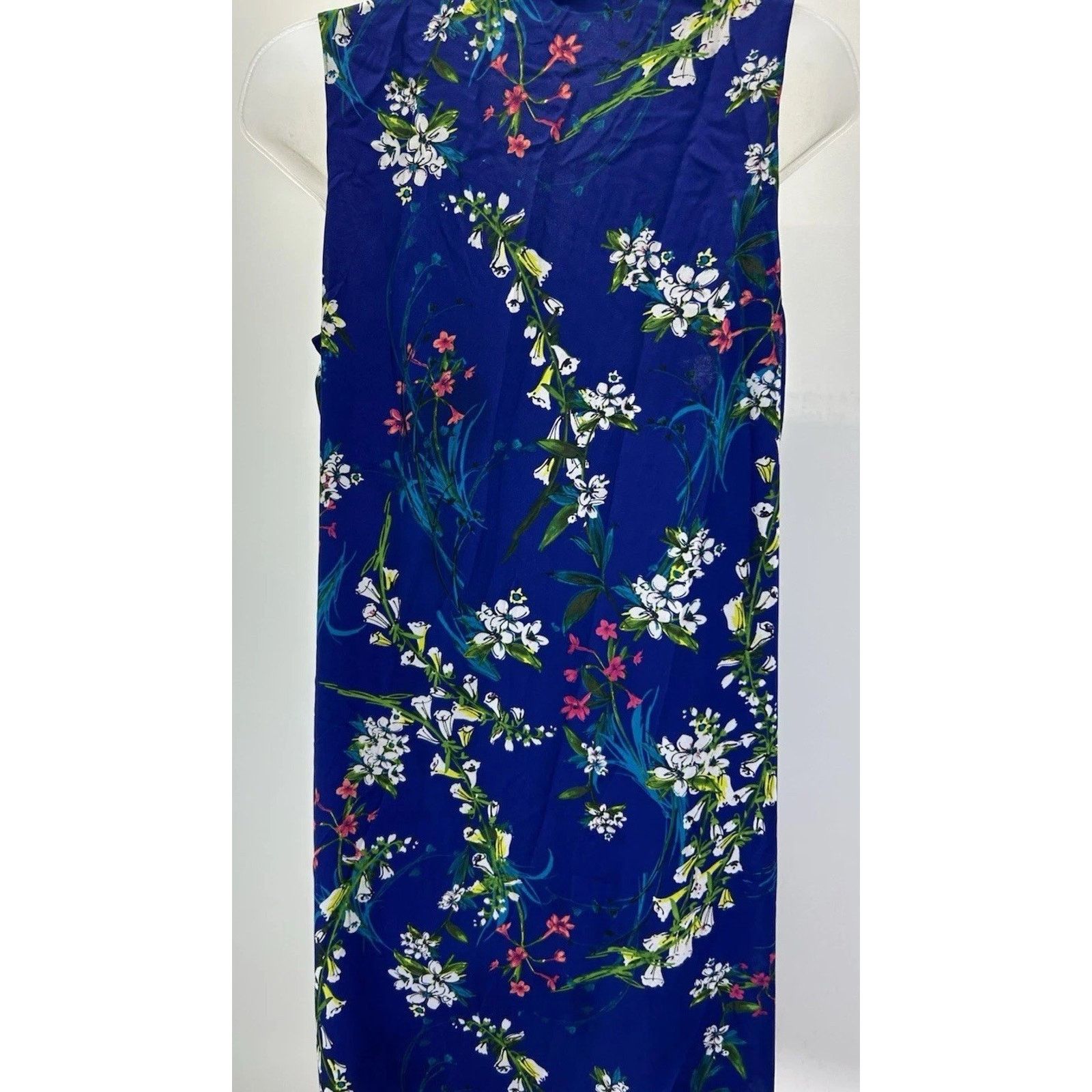 Worthington Worthington Women's Sz 6 Blue Floral Print Lined Dress. Size M / US 6-8 / IT 42-44 - 2 Thumbnail