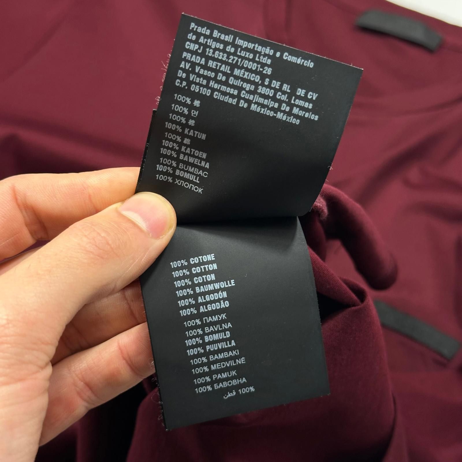 Prada Prada 2018 Burgundy Soft Cotton Pocket Logo T-shirt - M Size US M / EU 48-50 / 2 - 6 Thumbnail