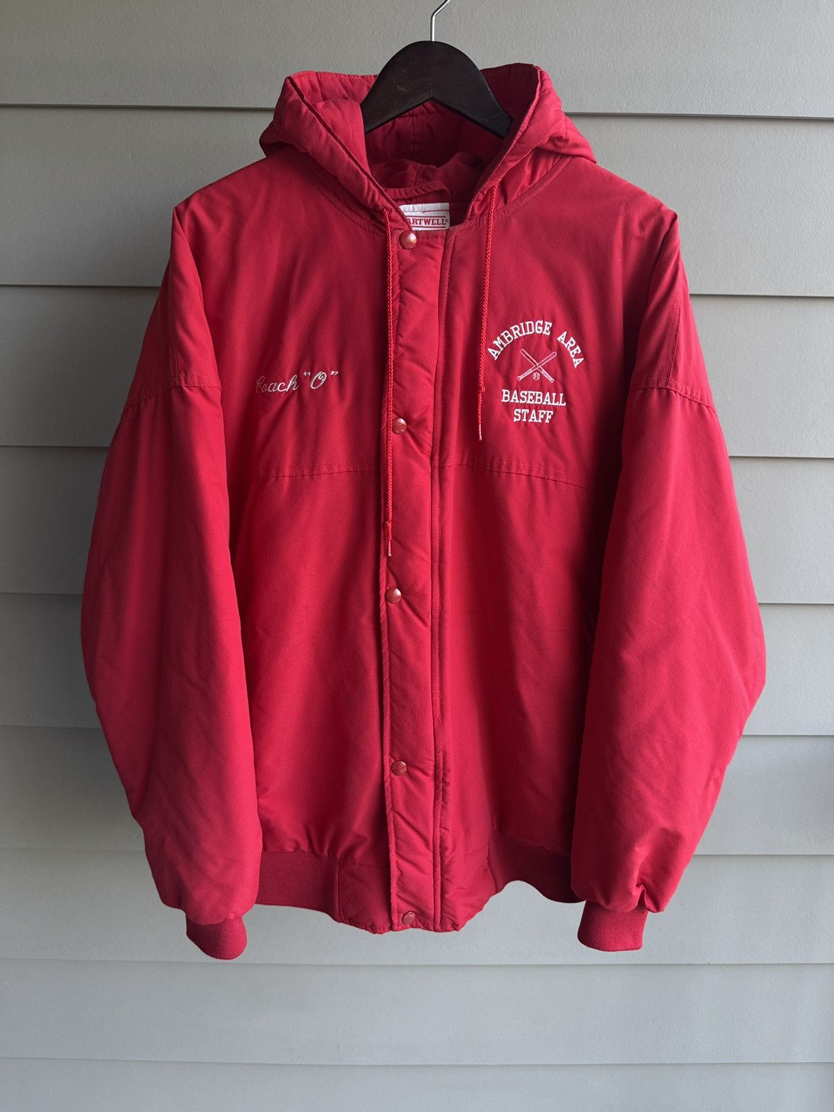 MLB Vintage Baseball Hooded puffer jacket “Coach O” XL USA made Size US XL / EU 56 / 4 - 1 Thumbnail