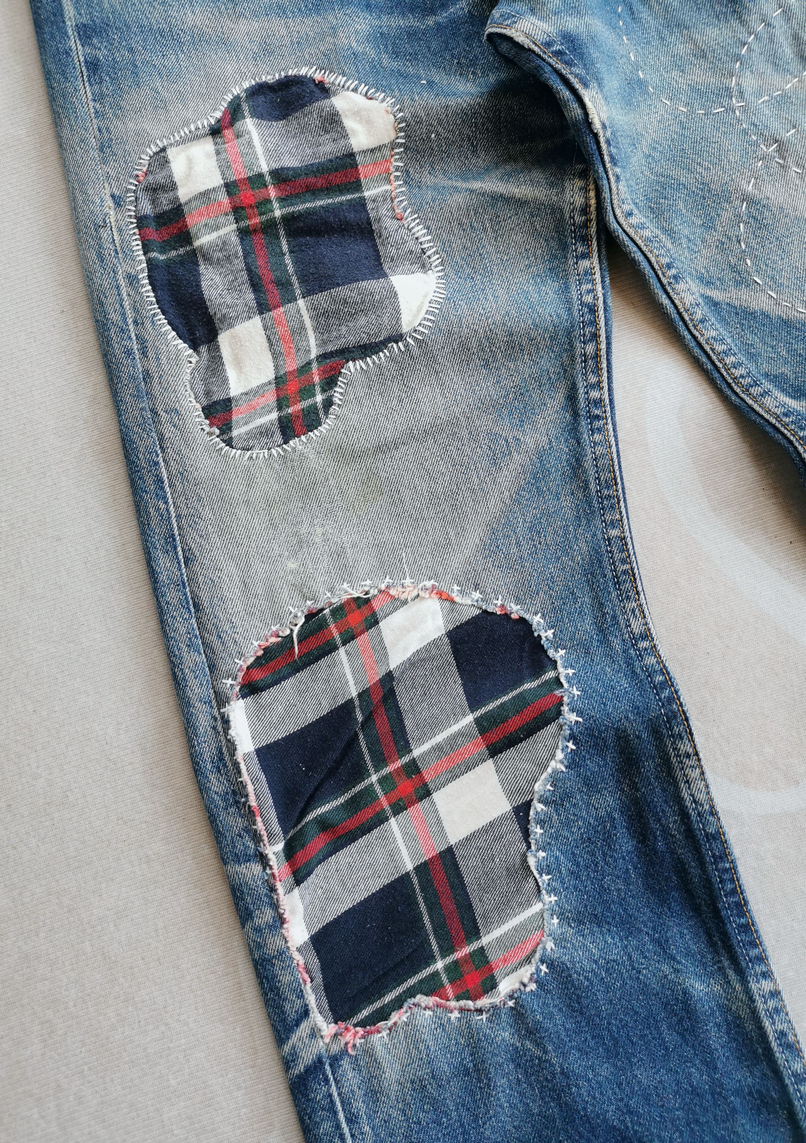 Nirvana Levis 501 Patchwork Sashiko Inspire Kurt Cobain Size US 30 / EU 46 - 14 Thumbnail