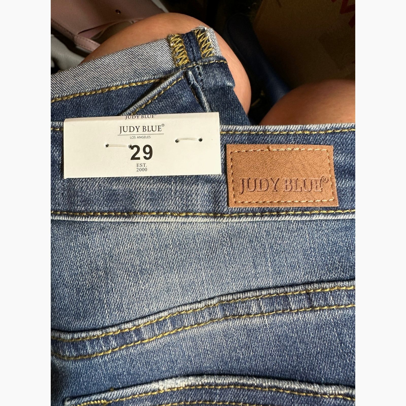 Judy Blue Judy Blue Adelene Mid Rise Cuffed Jeans Dark Blue 29 Size 29" - 17 Thumbnail