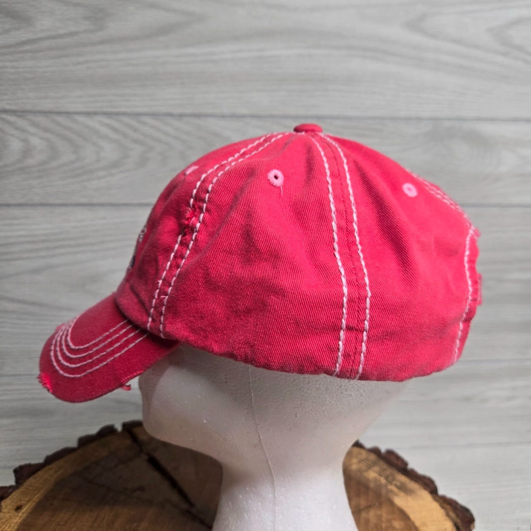 Vintage VINTAGE Unbranded Pink Cotton Denim Surfing Baseball Cap Adjustable One Size Womens Size ONE SIZE - 5 Thumbnail