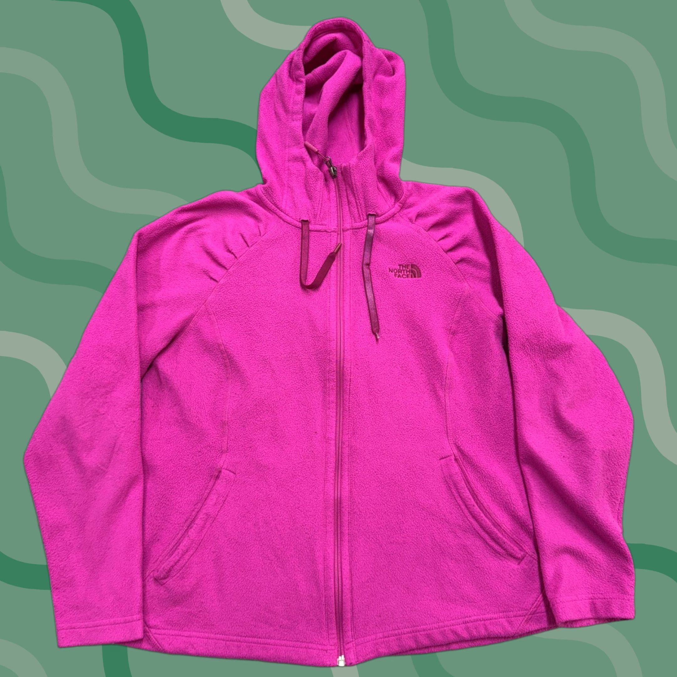 The North Face The North Face Jacket Womens Large Pink Fleece Full Zip Hooded Outdoor Size L / US 10 / IT 46 - 1 Thumbnail