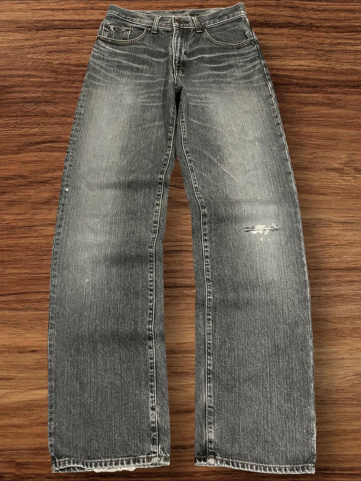 Japanese Brand ⚡️Distressed⚡️Vintage Japanese Brand GL Heart Black Faded Jean Size US 28 / EU 44 - 1 Thumbnail