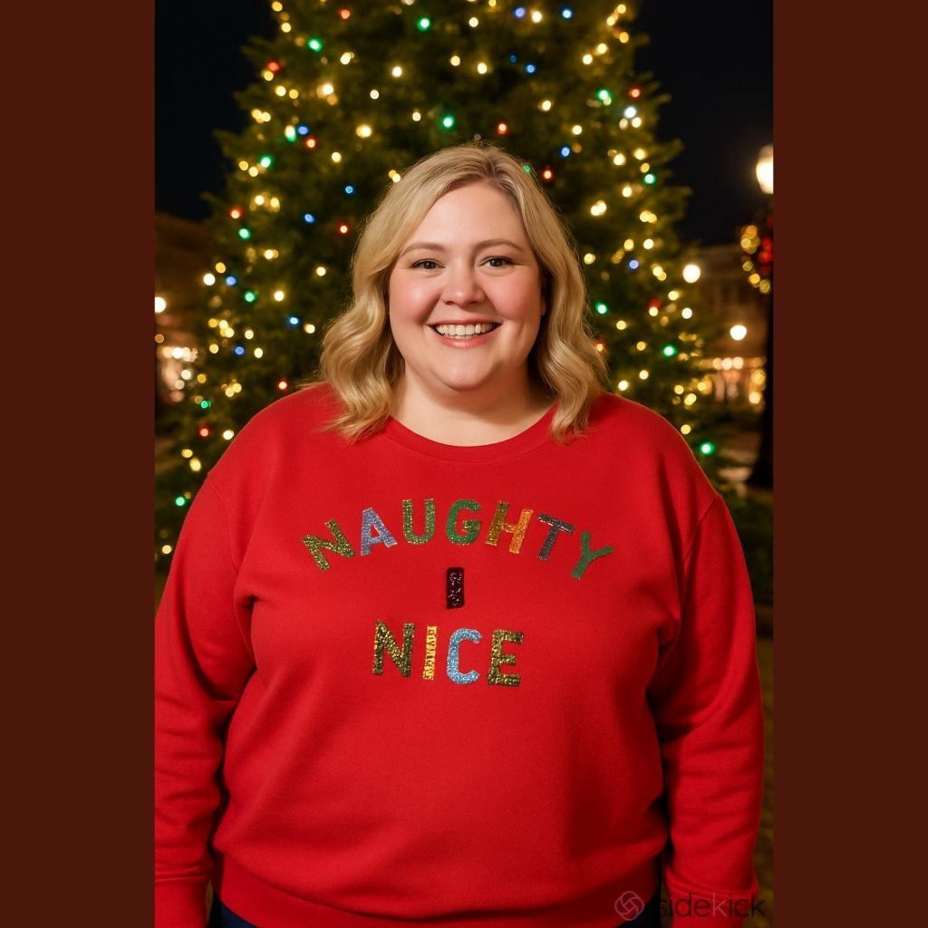 Torrid Torrid Naughty & Nice Christmas Sweatshirt Plus 1X Red Size XL / US 12-14 / IT 48-50 - 1 Thumbnail