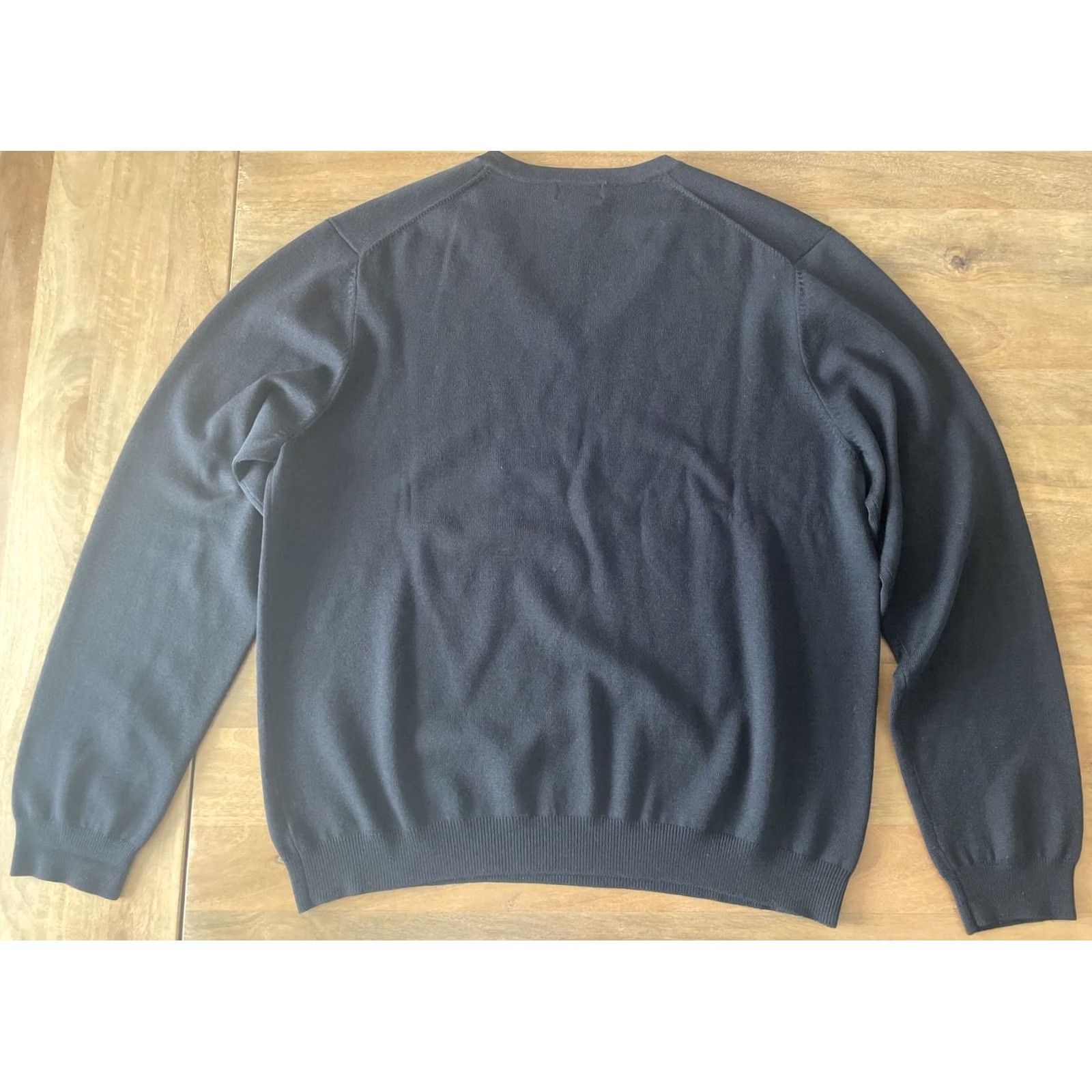 Brooks Brothers Brooks Brothers Mens XL Black Merino Wool Sweater Jumper Sweatshirt Pullover V-Neck Size US XL / EU 56 / 4 - 2 Thumbnail