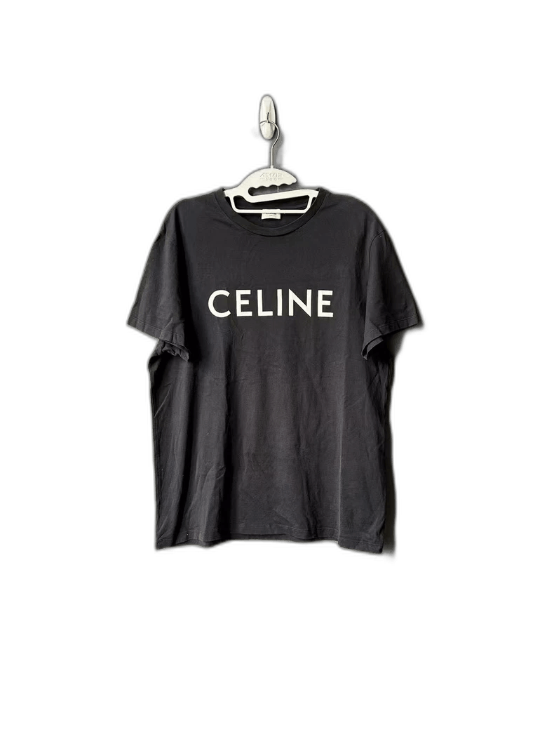 Celine Celine Black Logo Short Sleeve TShirt Size US M / EU 48-50 / 2 - 1 Thumbnail