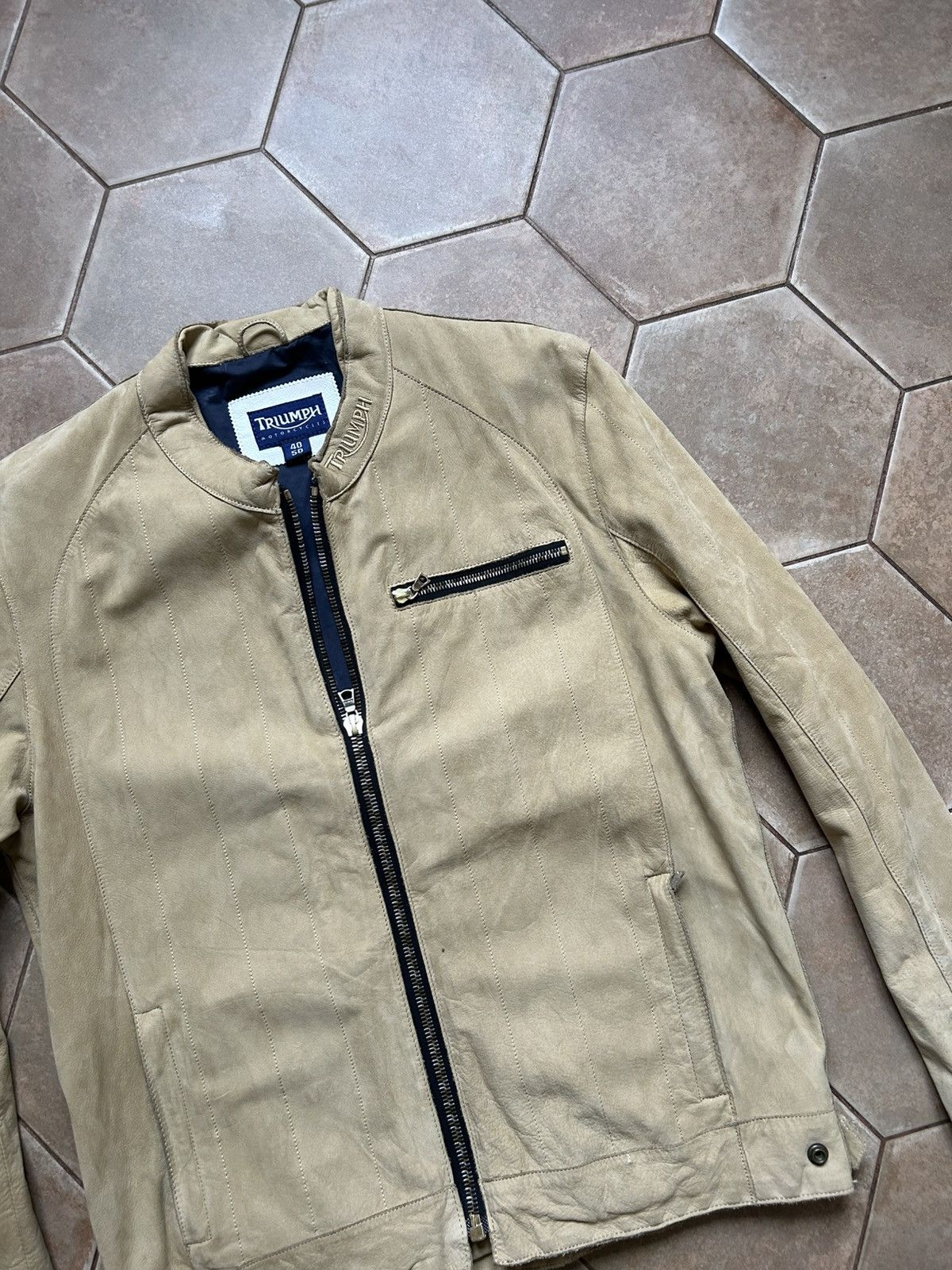Japanese Brand Triumph Vntg Cropped Padded Leather Motorcycle Jacket Size US M / EU 48-50 / 2 - 4 Thumbnail