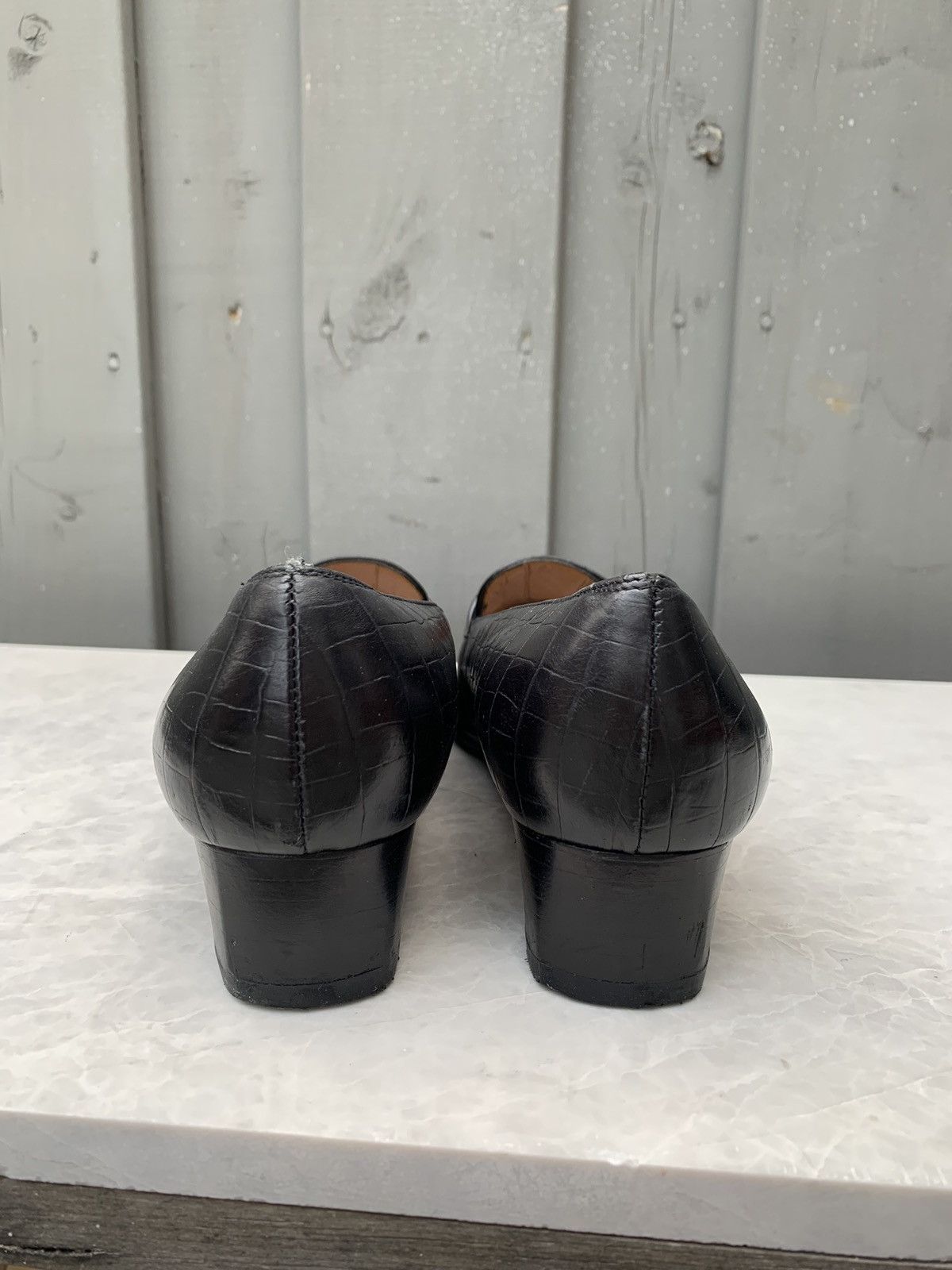 Salvatore Ferragamo × Vintage Vintage Salvatore Ferragamo Boutique Croc Leather Square Toe Size US 6.5 / IT 36.5 - 6 Thumbnail