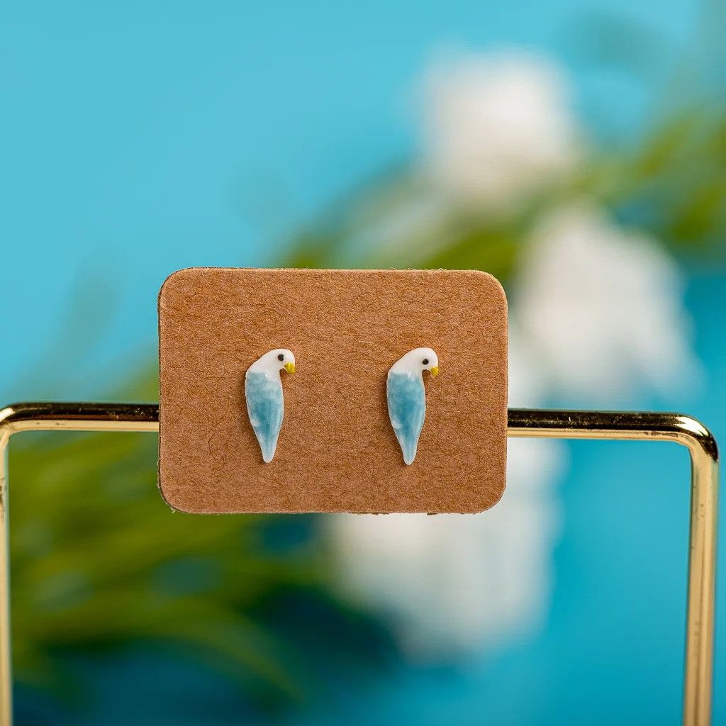 Jewelry Small Bird Stud Earrings Ceramic Ear Gift For Her Size ONE SIZE - 1 Preview