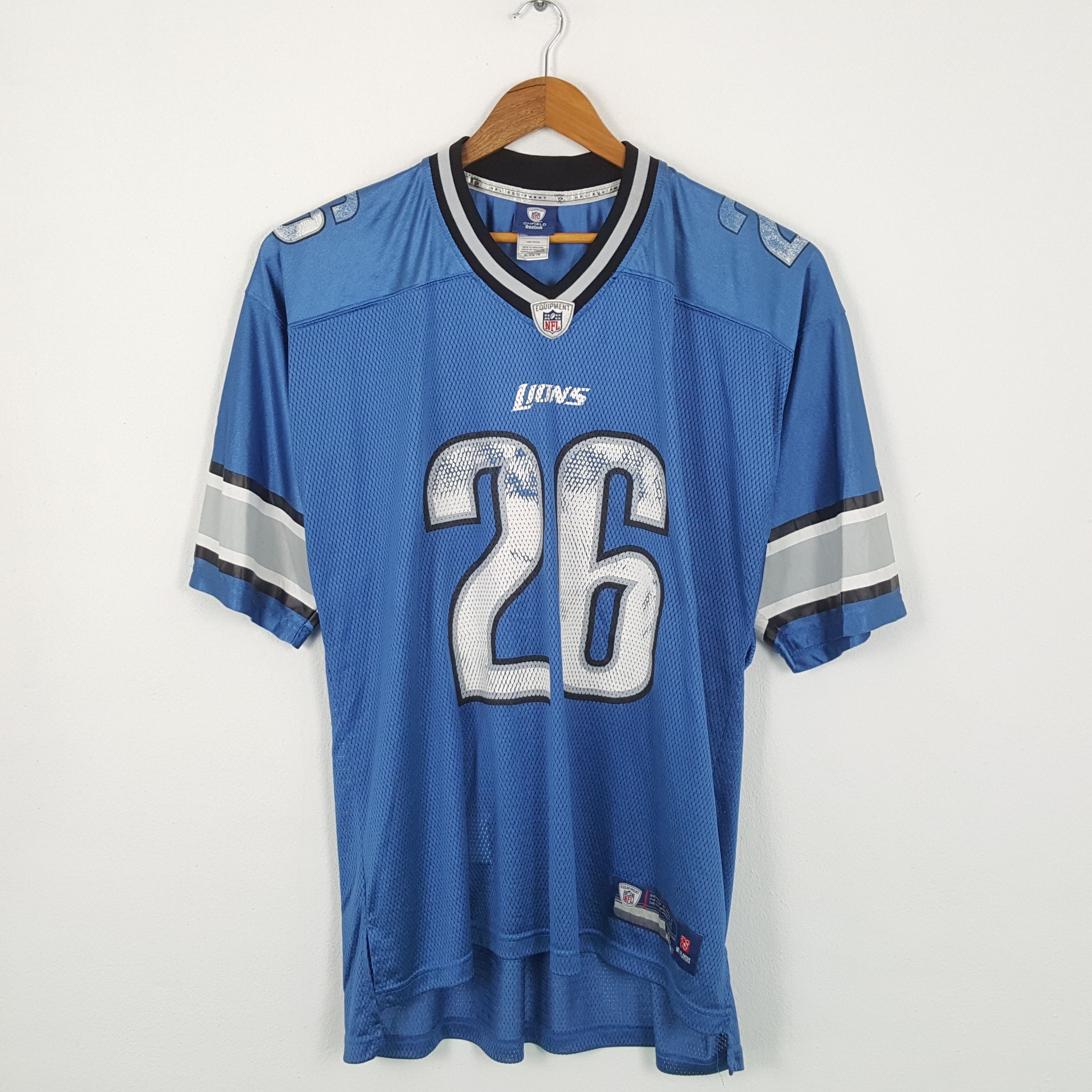 image of Vintage Detroit Lions Nfl American Football Jerseys in Blue, Men's (Size 2XL)