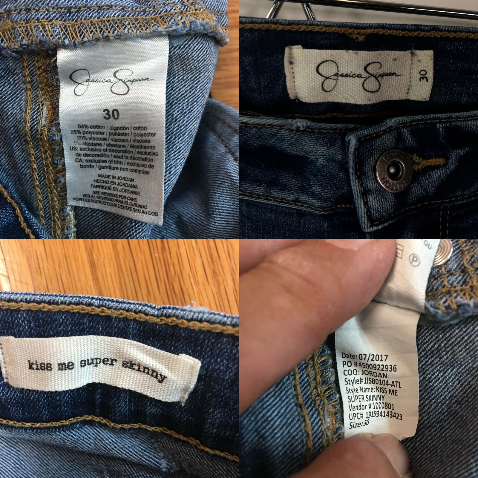 Jessica Simpson Jessica Simpson Jeans Women's Distressed Embroidered Blue Denim Slim Stretch 5-Pocket Size 30 32x30 Size 30" / US 8 / IT 44 - 8 Thumbnail