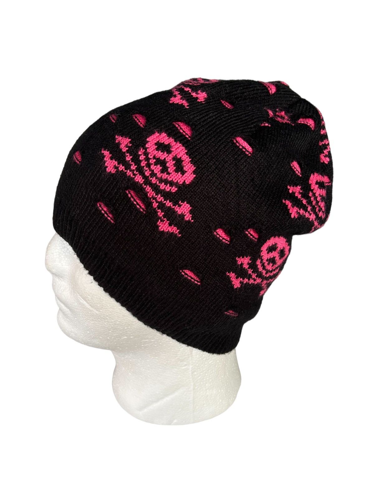 14th Addiction × Japanese Brand Skull Punk Bondage Distressed Reversible Beanie hats ☠️ Size ONE SIZE - 4 Thumbnail