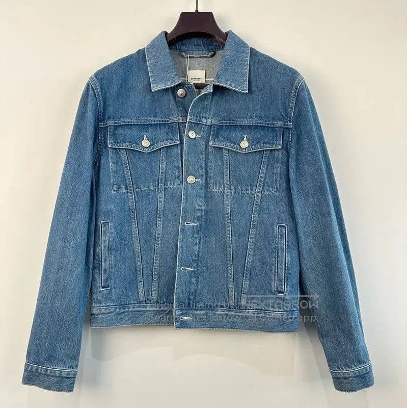 Burberry Blue Cotton Men's Jacket.