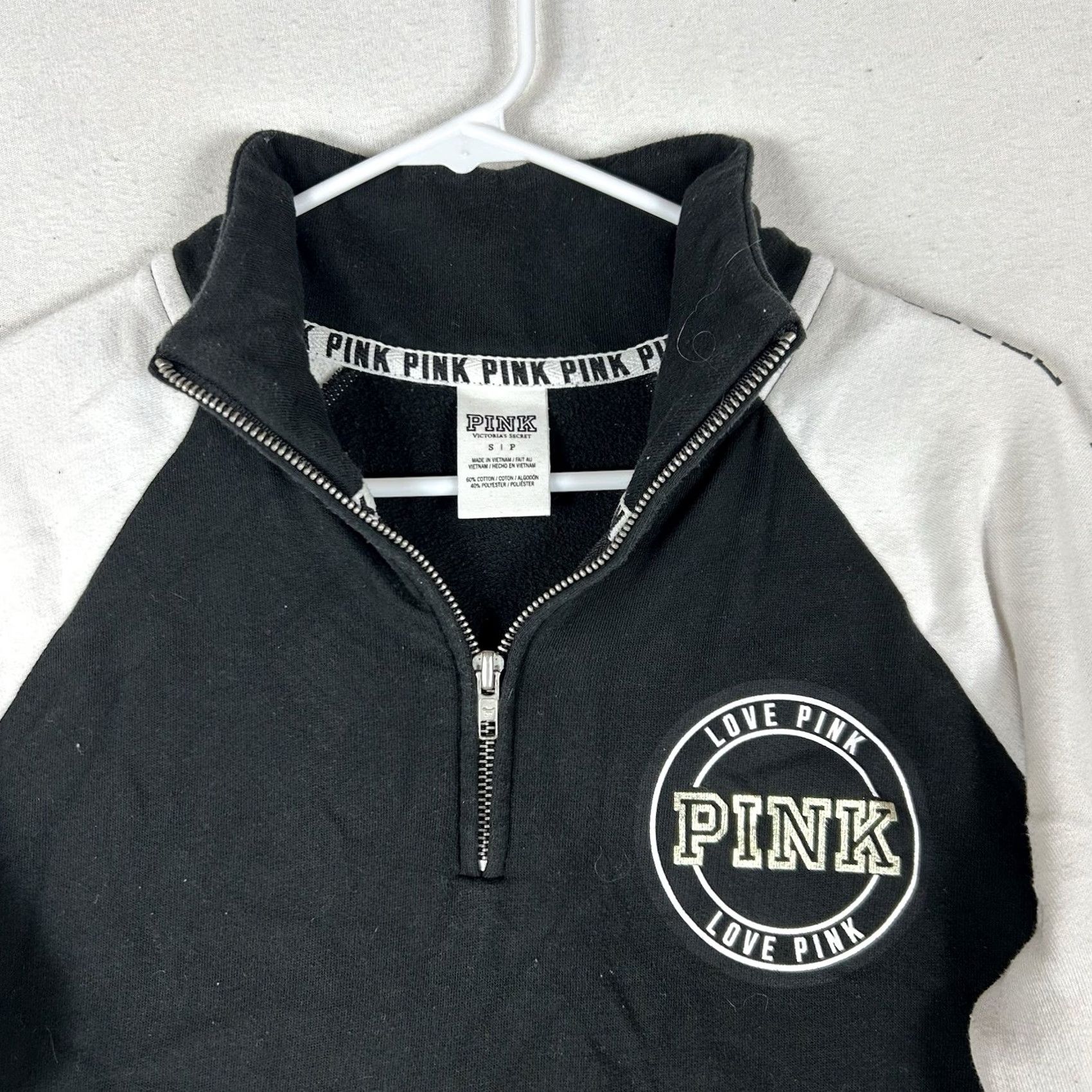 Pinko PINK Victoria's Secret 1/4 Zip Sweatshirt Women's Small Pullover Athletic Top Shirt Size S / US 4 / IT 40 - 2 Thumbnail