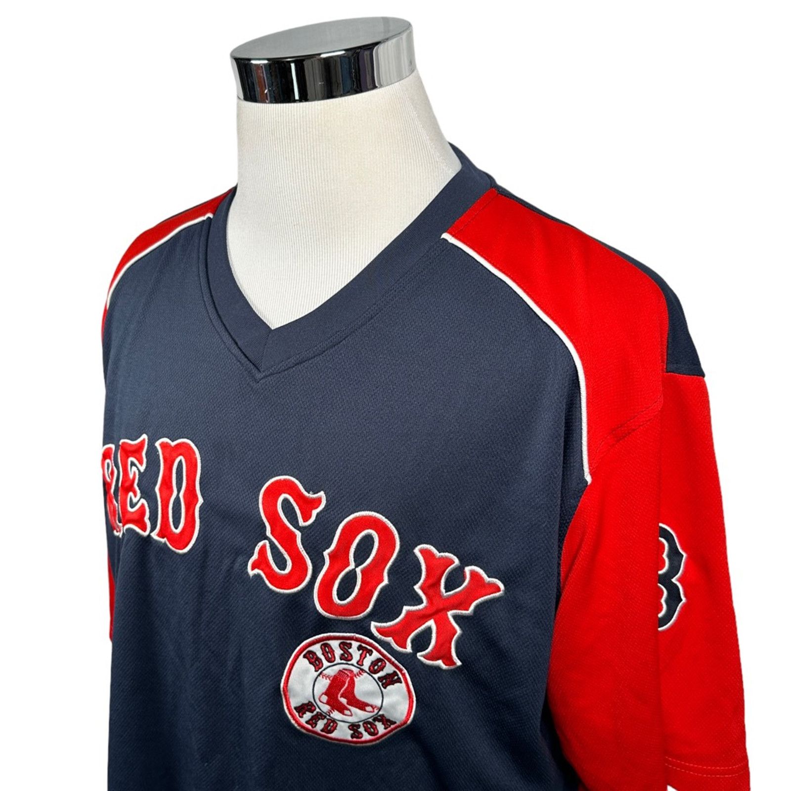 MLB Boston Red Sox Dynasty Jersey Shirt Blue Red V Neck XL Size US XL / EU 56 / 4 - 7 Thumbnail