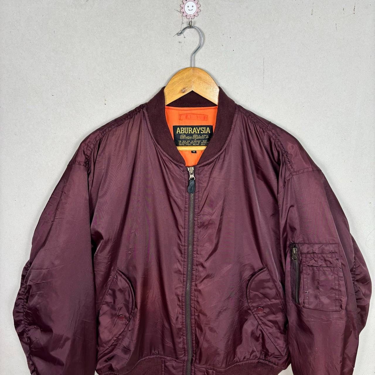 Japanese Brand Vintage Military Us Air Force Flight Jacket Burgundy Bomber Size US M / EU 48-50 / 2 - 3 Thumbnail